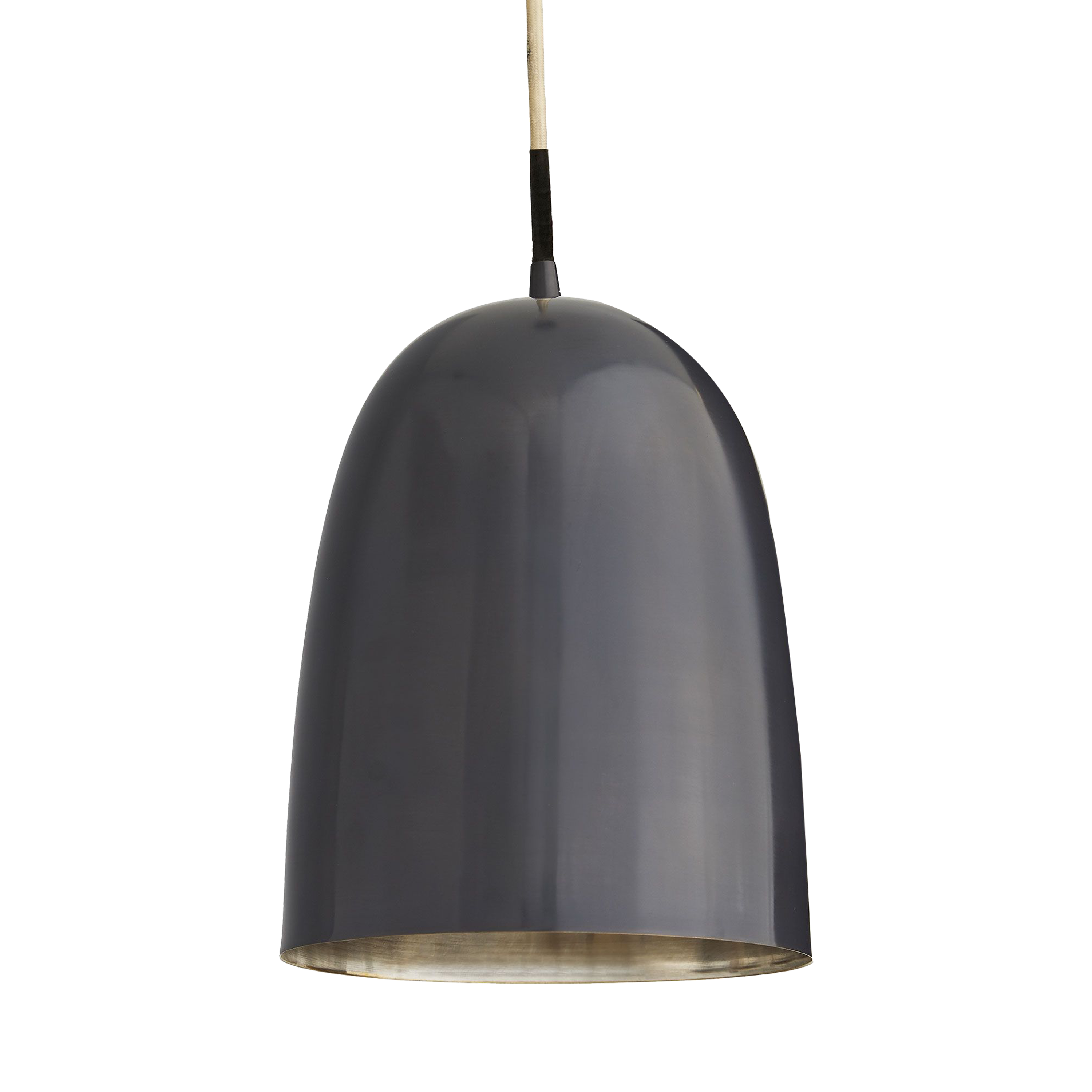 This bell-shaped brass pendant finished in a bronze hue rings true in style with its classic shape and lustrous finish.