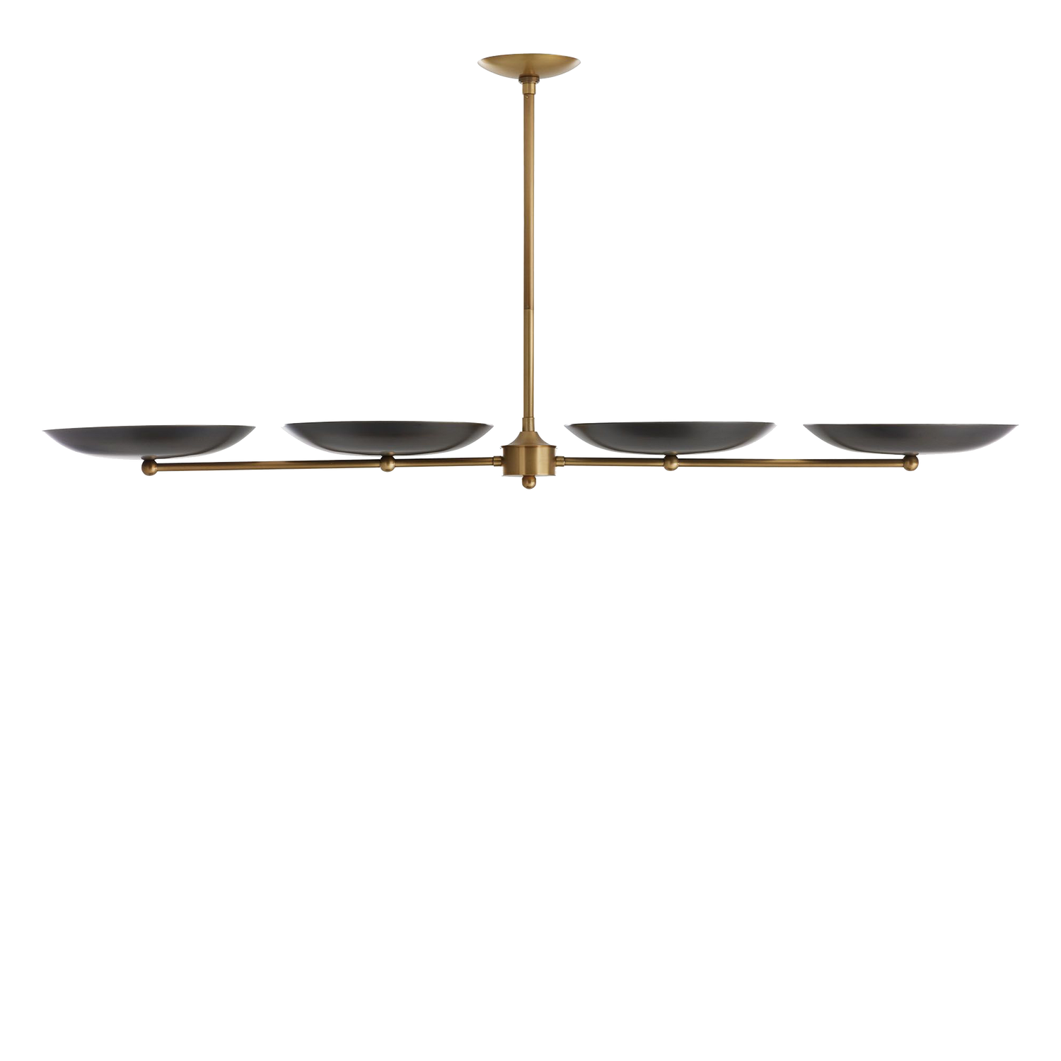 Streamlined yet elegant%2C this linear chandelier made from steel balances a bold bronze finish with an elegant antique brass frame.