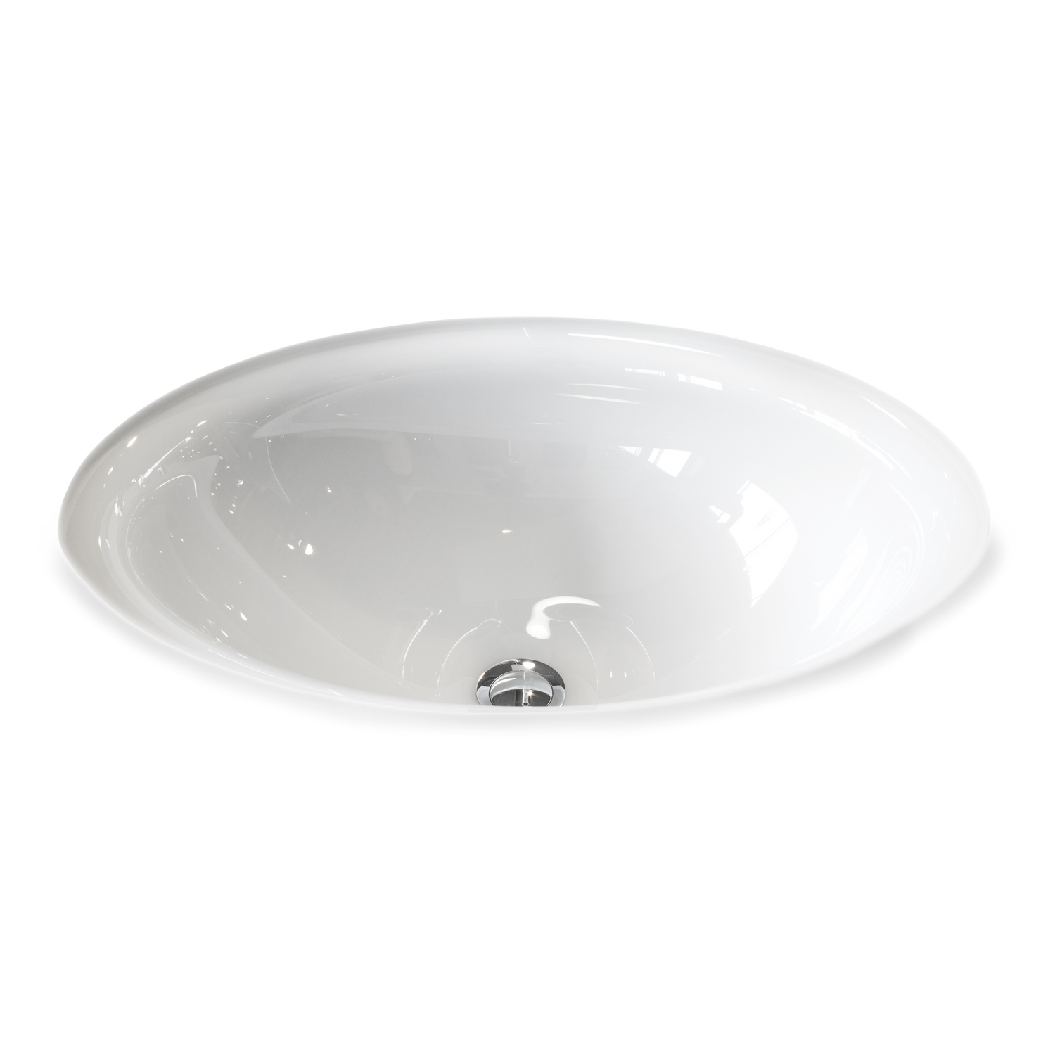 A beautifully created%2C romantically inspired oval glass basin without overflow for under mount installation.