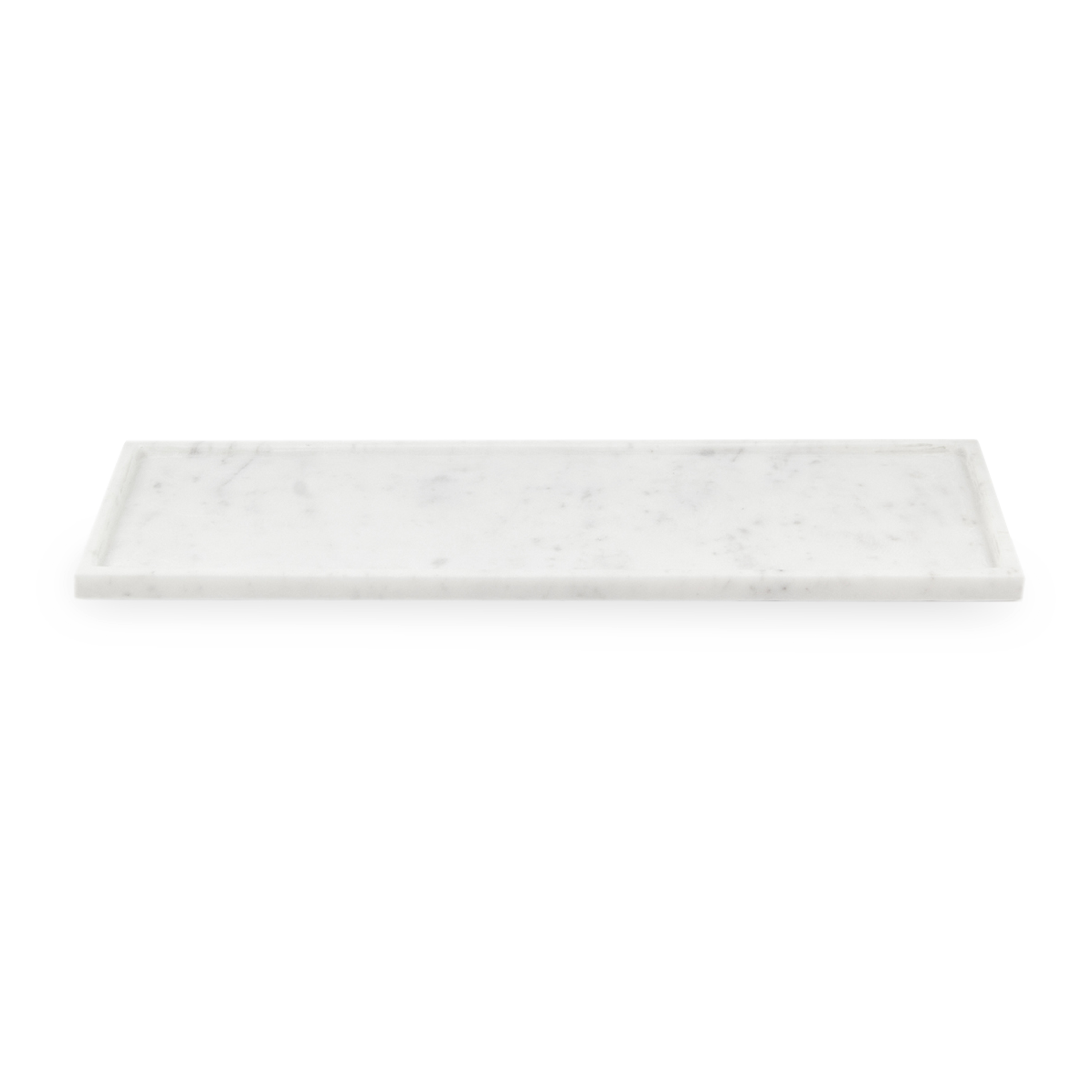 Beautifully handcrafted in India by skilled artisans, this marble tray is made from white marble with natural purple and grey veins.