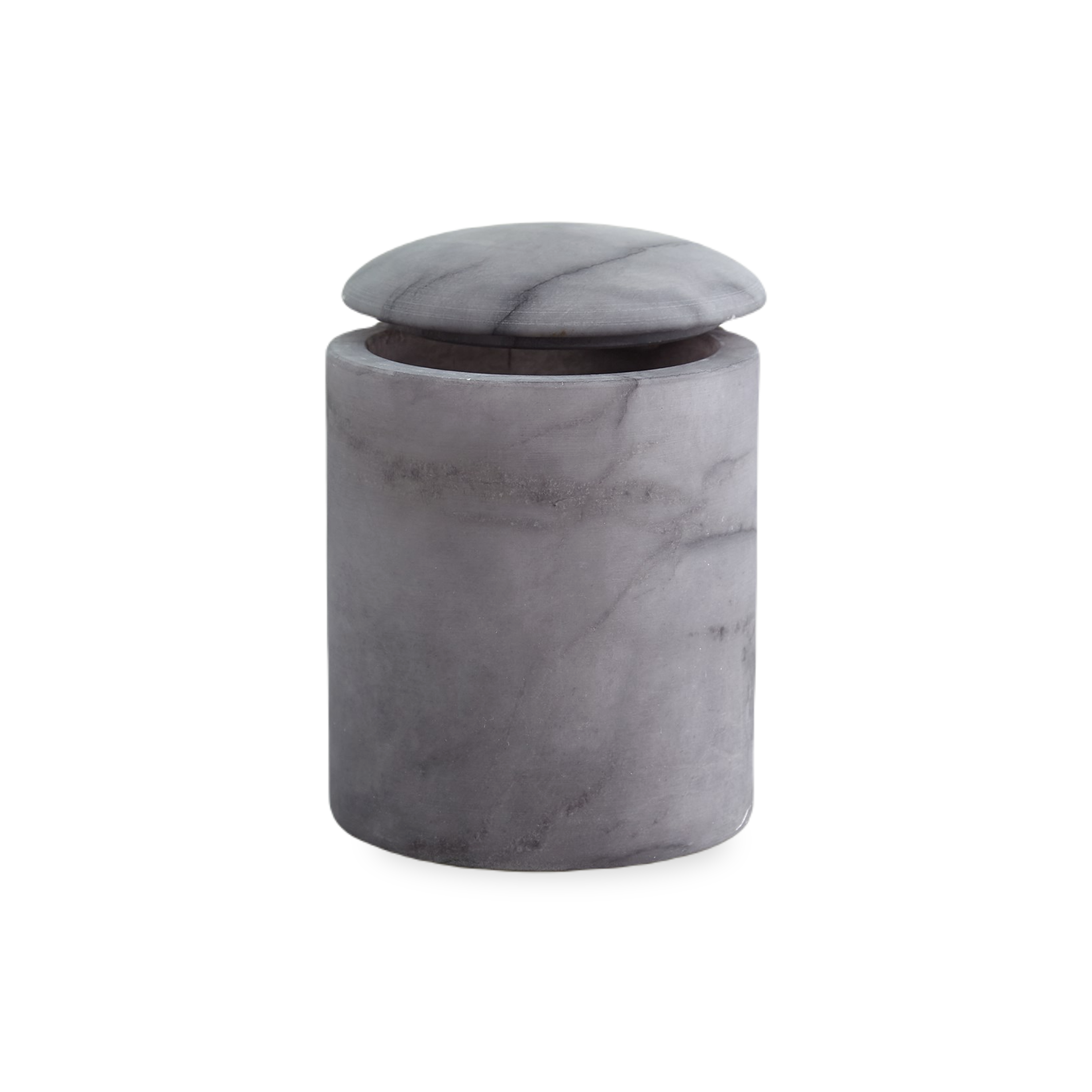 Perfect for a vanity or desk, the Gala Canister is made from natural alabaster with a smooth domed top for a softer statement.