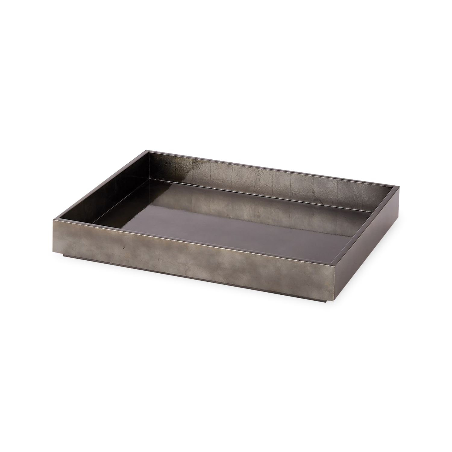 This high-quality Vietnamese lacquer is made in the traditional%2C multi-layered process which requires seven layers and several weeks to achieve a perfect gunmetal silver leaf finis