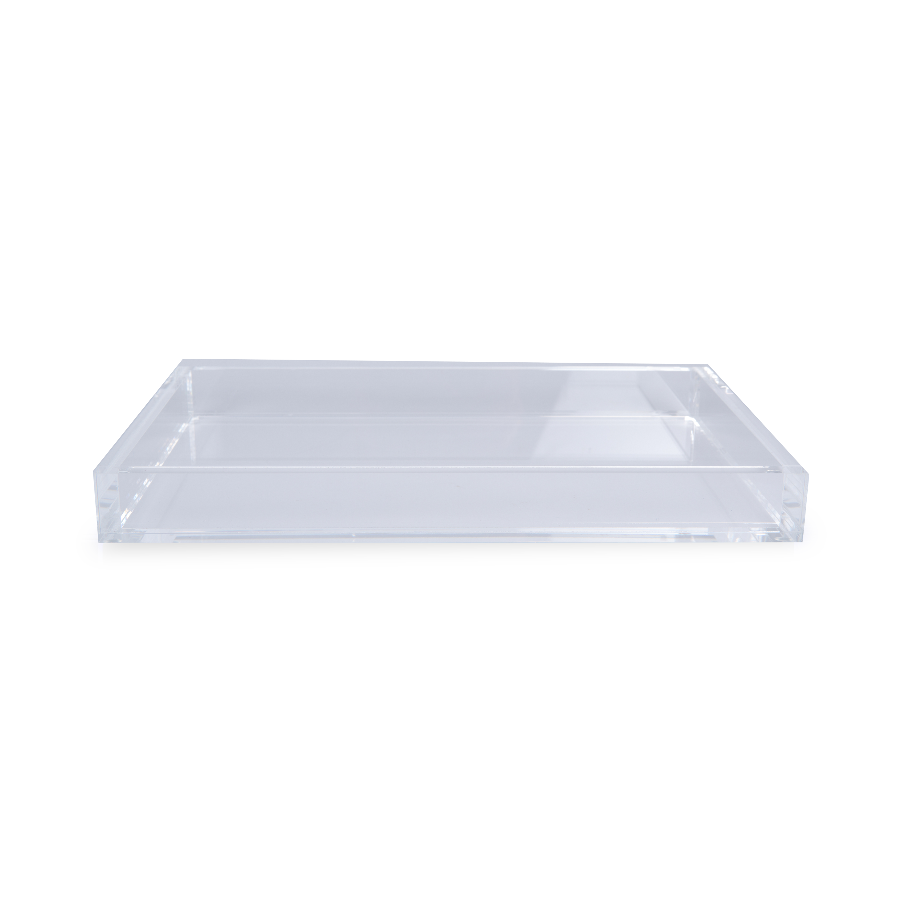 A tray in clear acrylic.