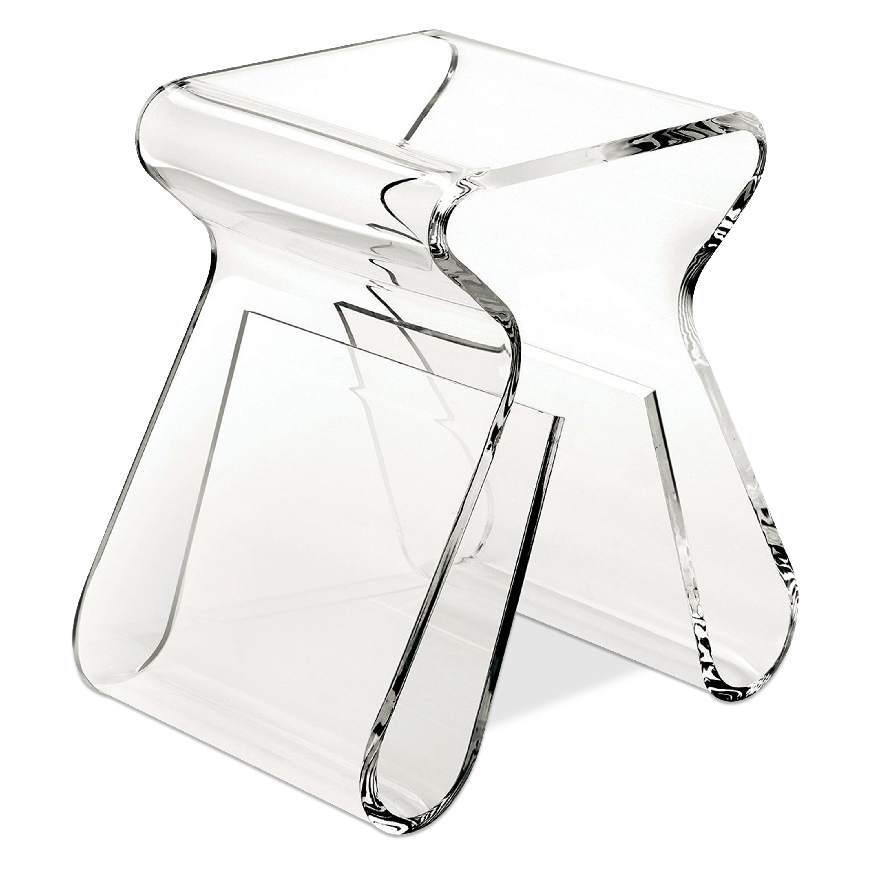 A uniquely designed stool with curves that form a beautiful décor piece.