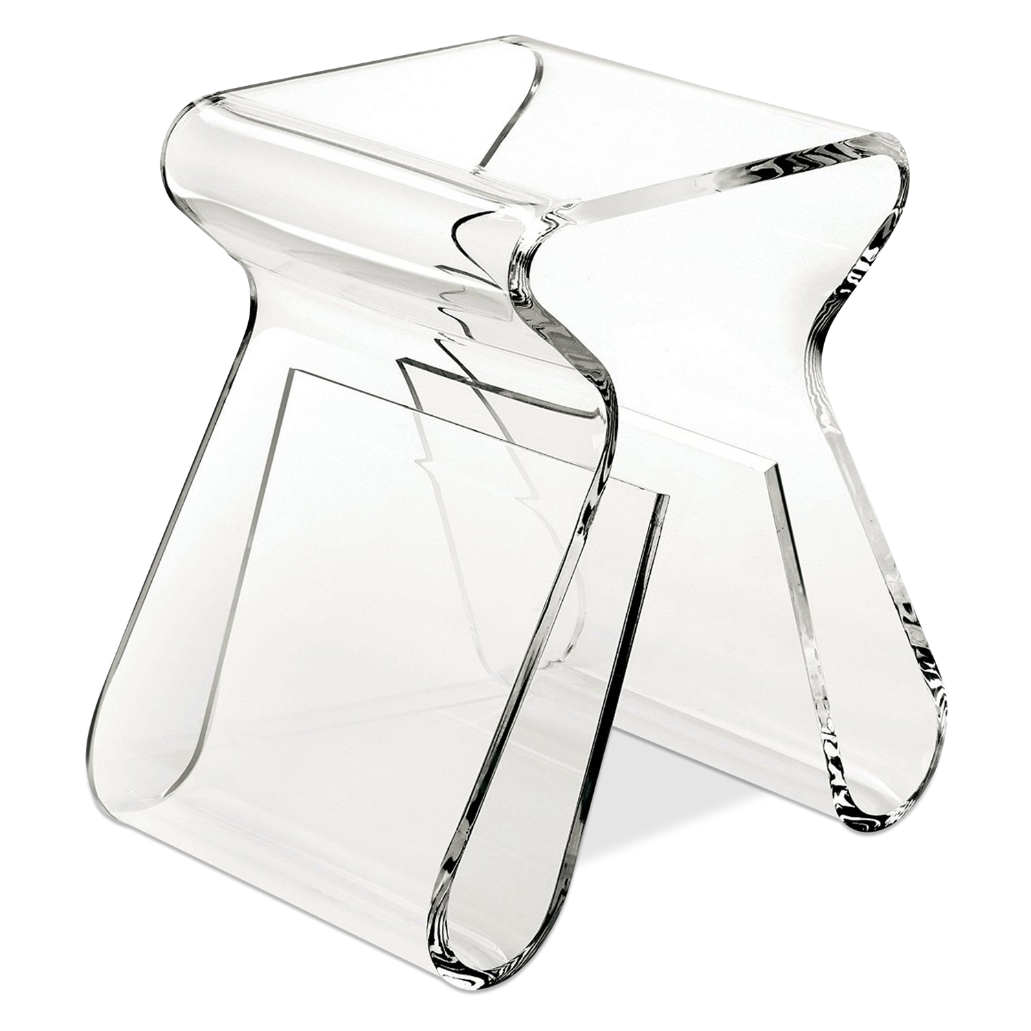 A uniquely designed stool with curves that form a beautiful d%C3%A9cor piece.