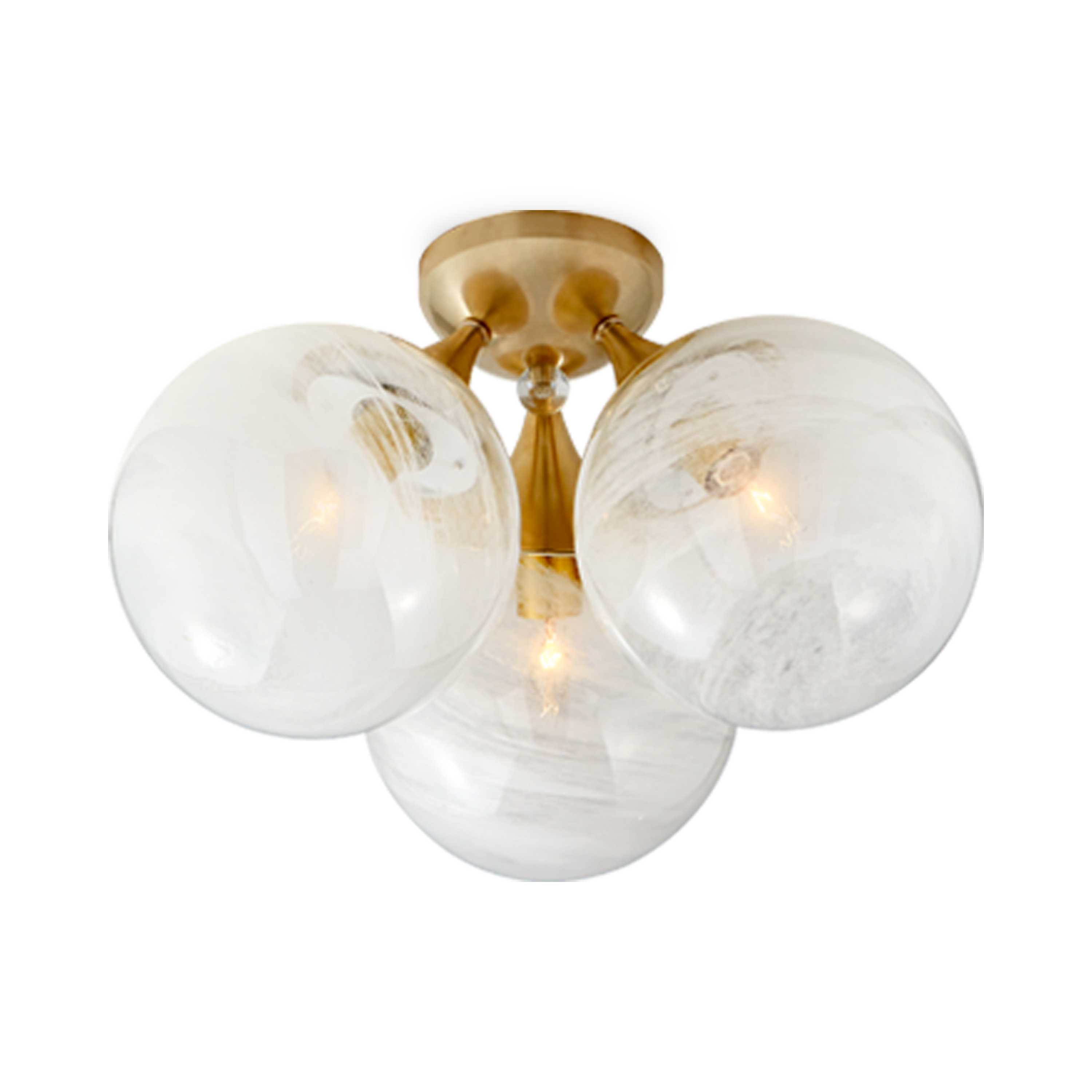 The Cristol Triple Flushmount is inspired by old world glamour and European midcentury design.