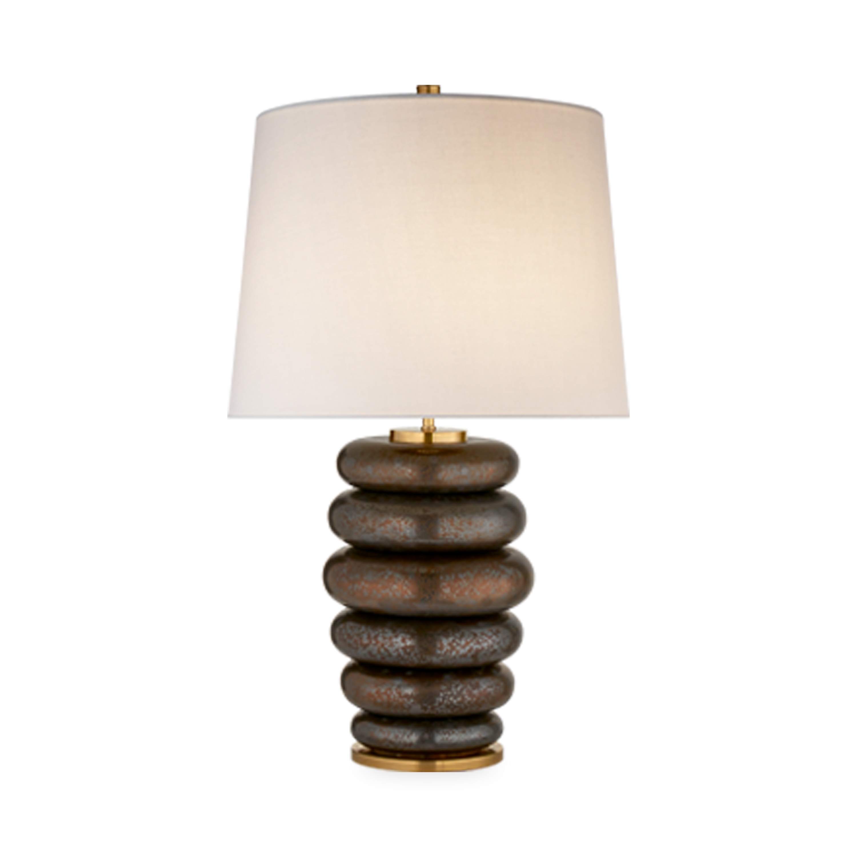 The Phoebe Stacked Table Lamp features a distinctive design and soulful vibe.