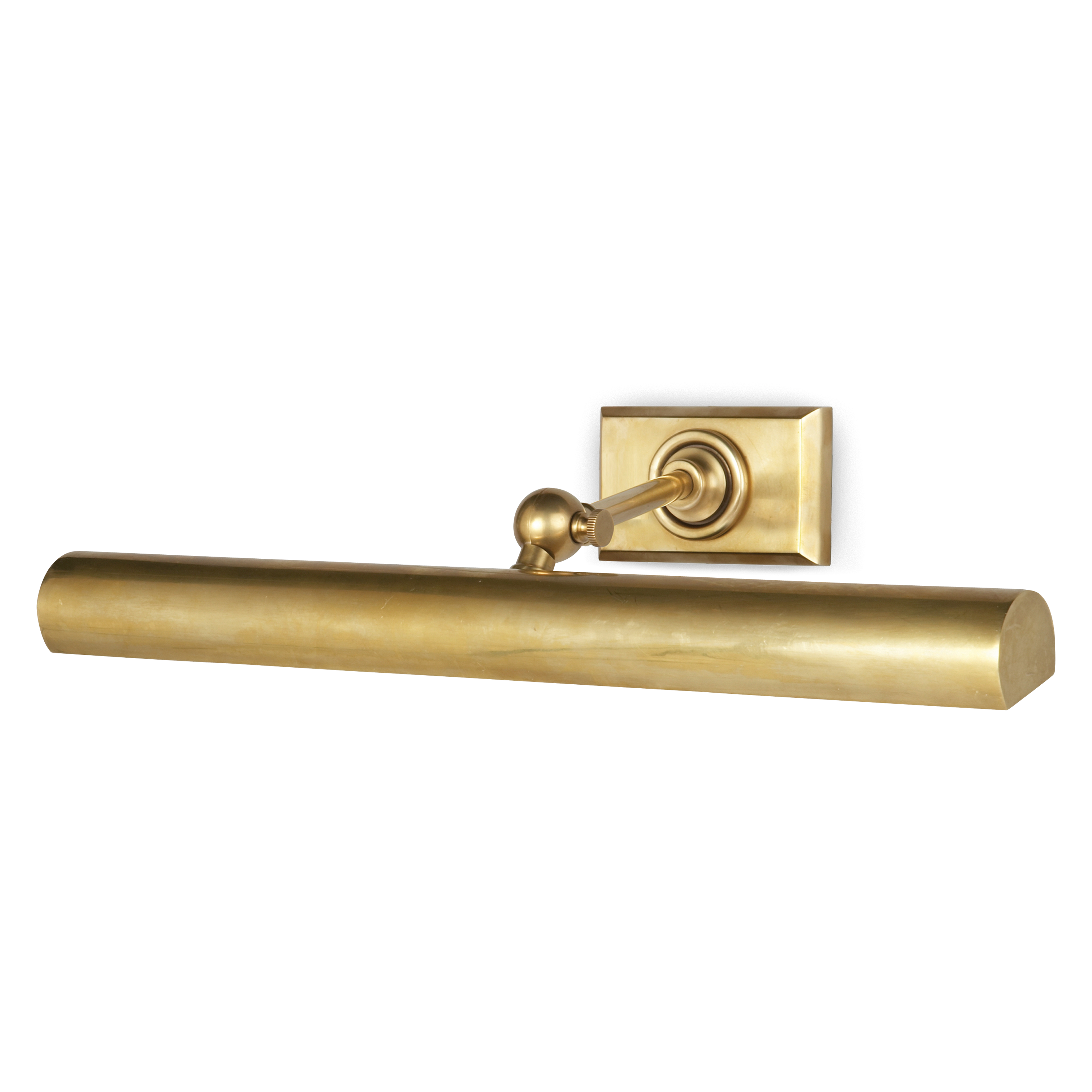 Classic picture light in a hand-rubbed antique brass finish.