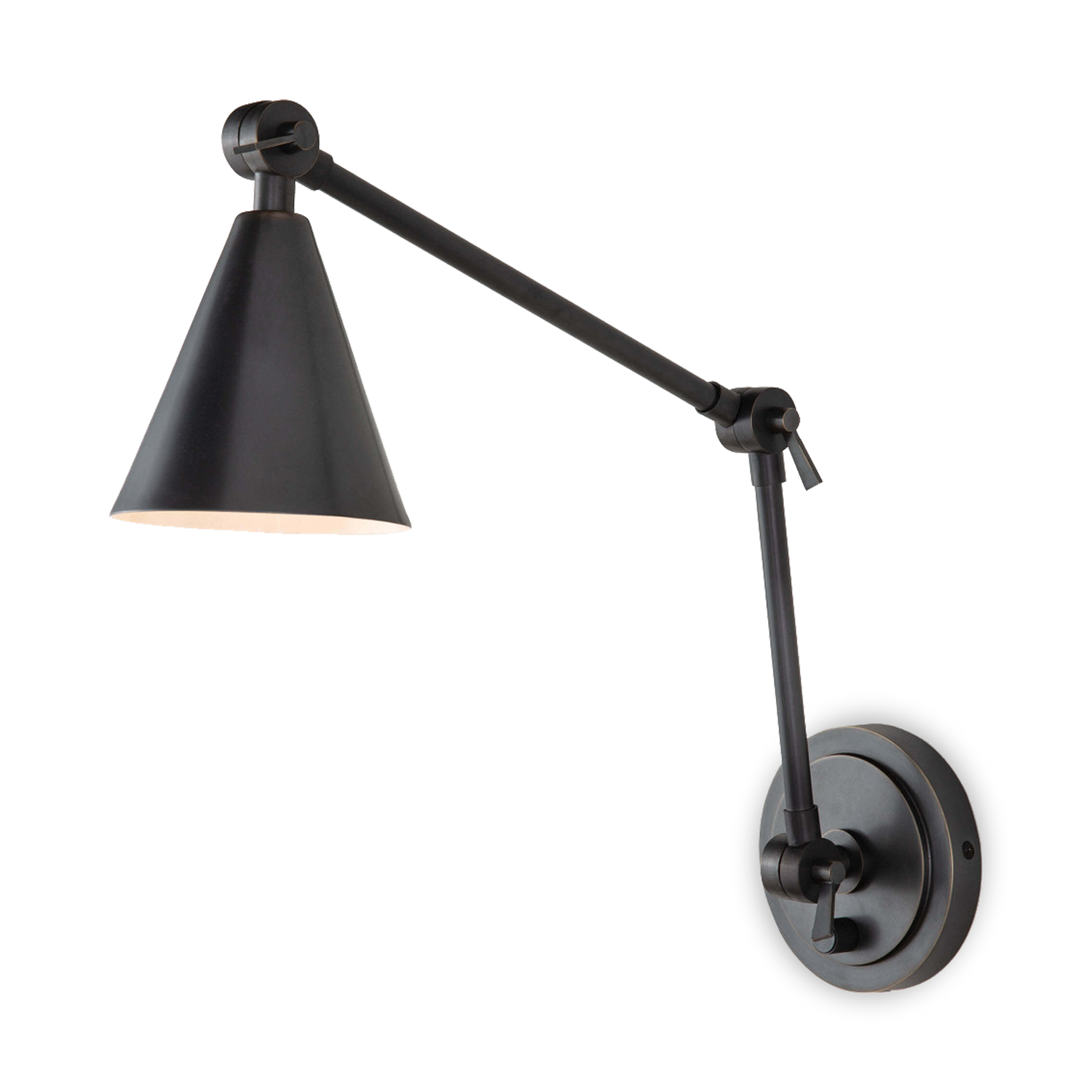 The dual adjustable arms make this a great sconce for bedrooms%2C kitchens%2C or a library.