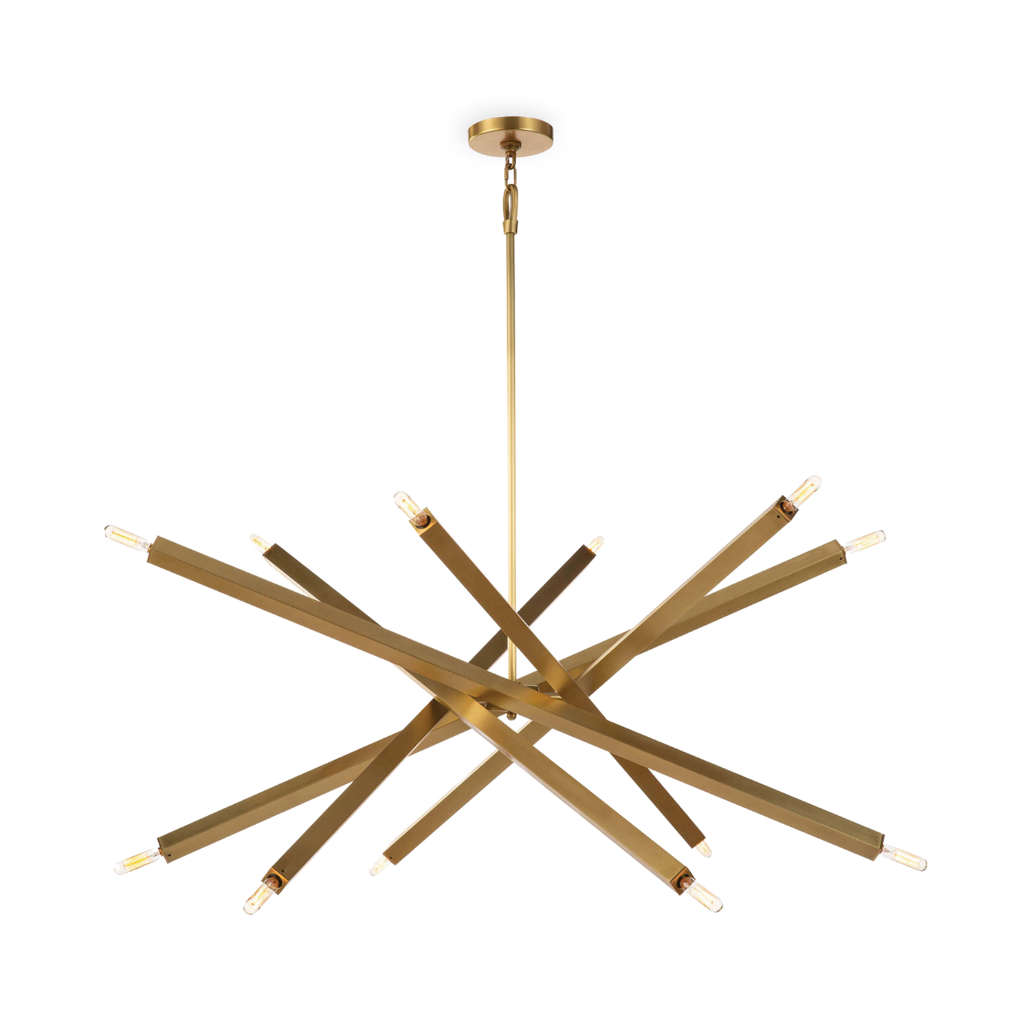Contemporary cool%3A Sleek metal rods seemingly balance in this air.