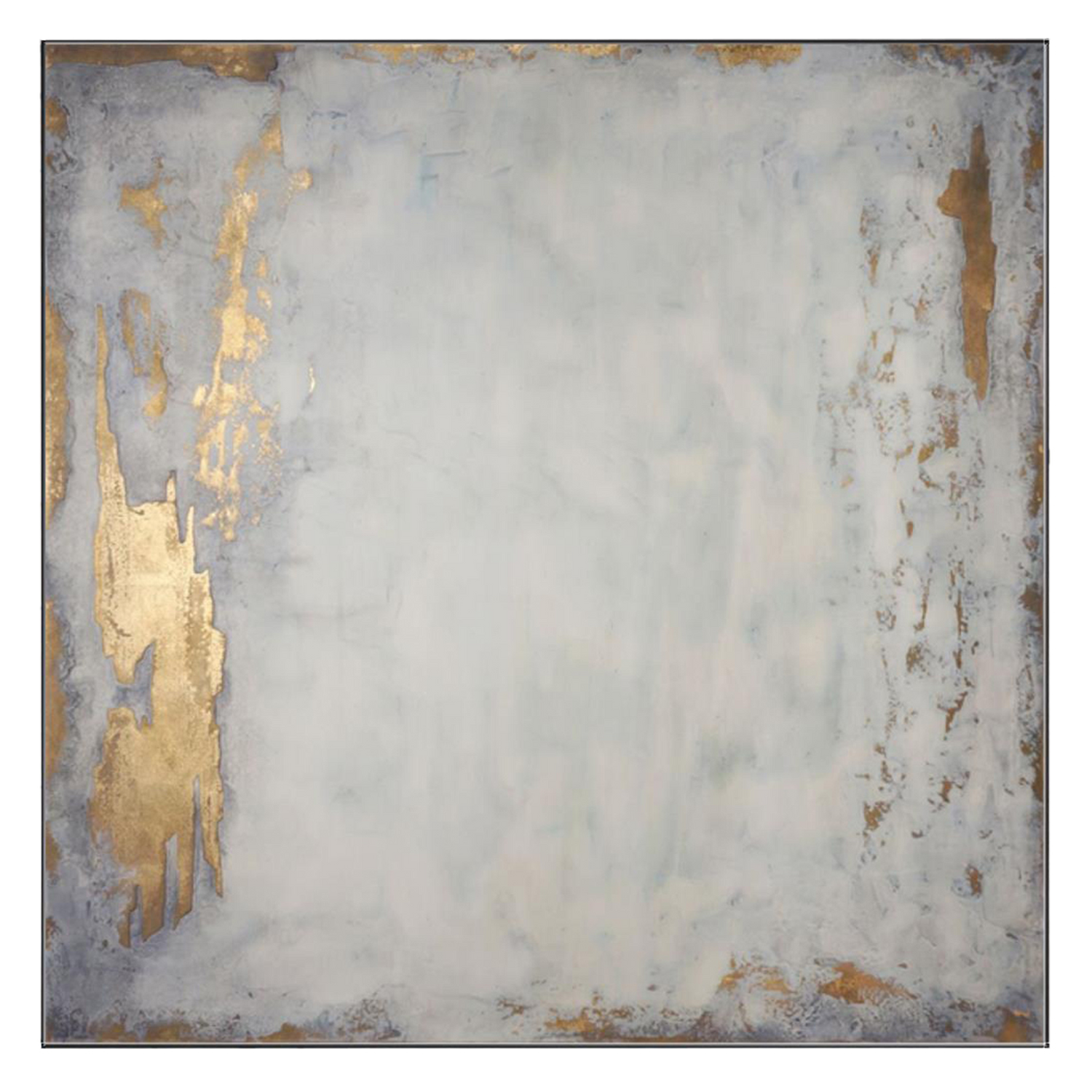 Glistening gold ripples provide an elegant contrast with the grey hues of this impressive hand-painted piece.