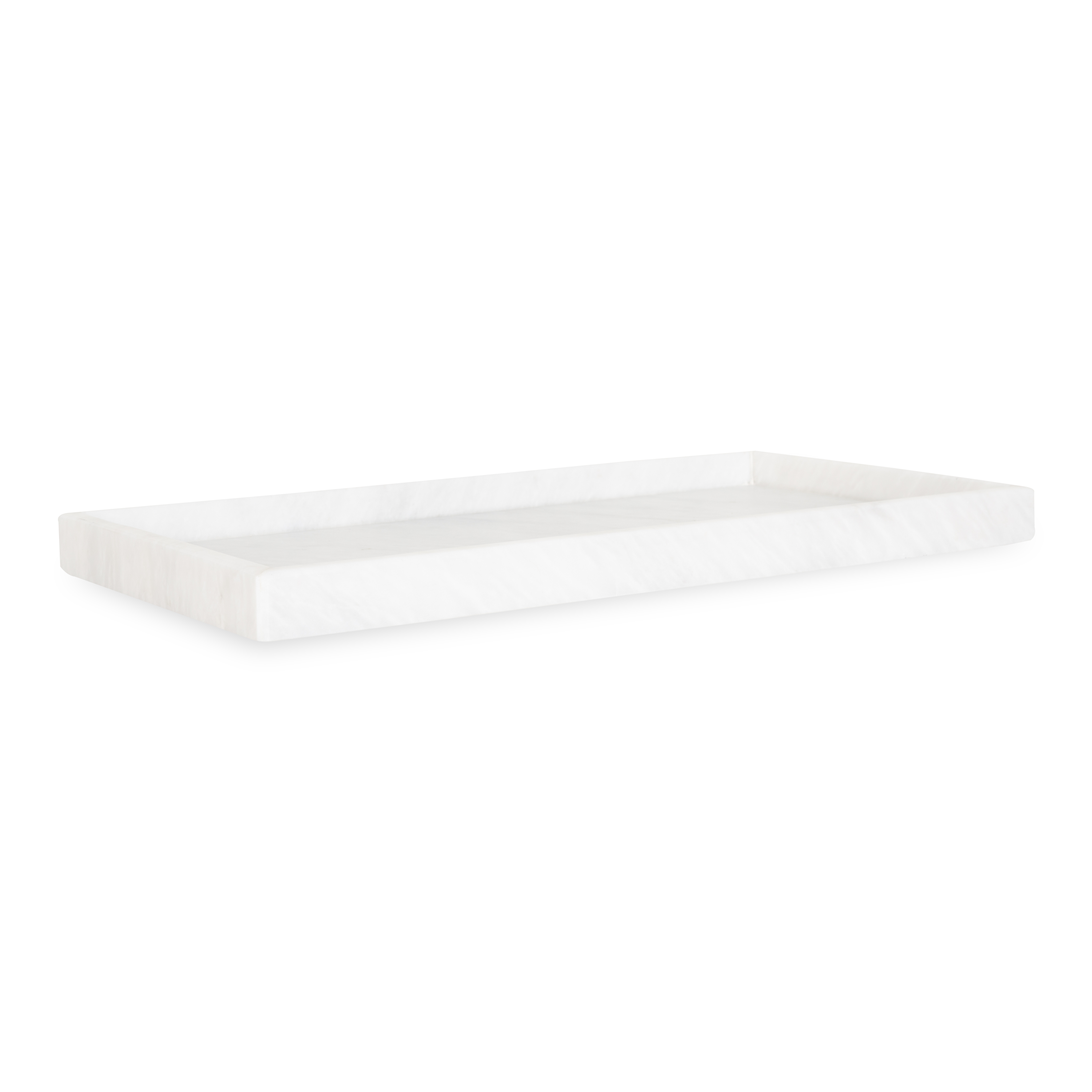 A gorgeous white marble collection of bathroom essentials with a minimalist design.