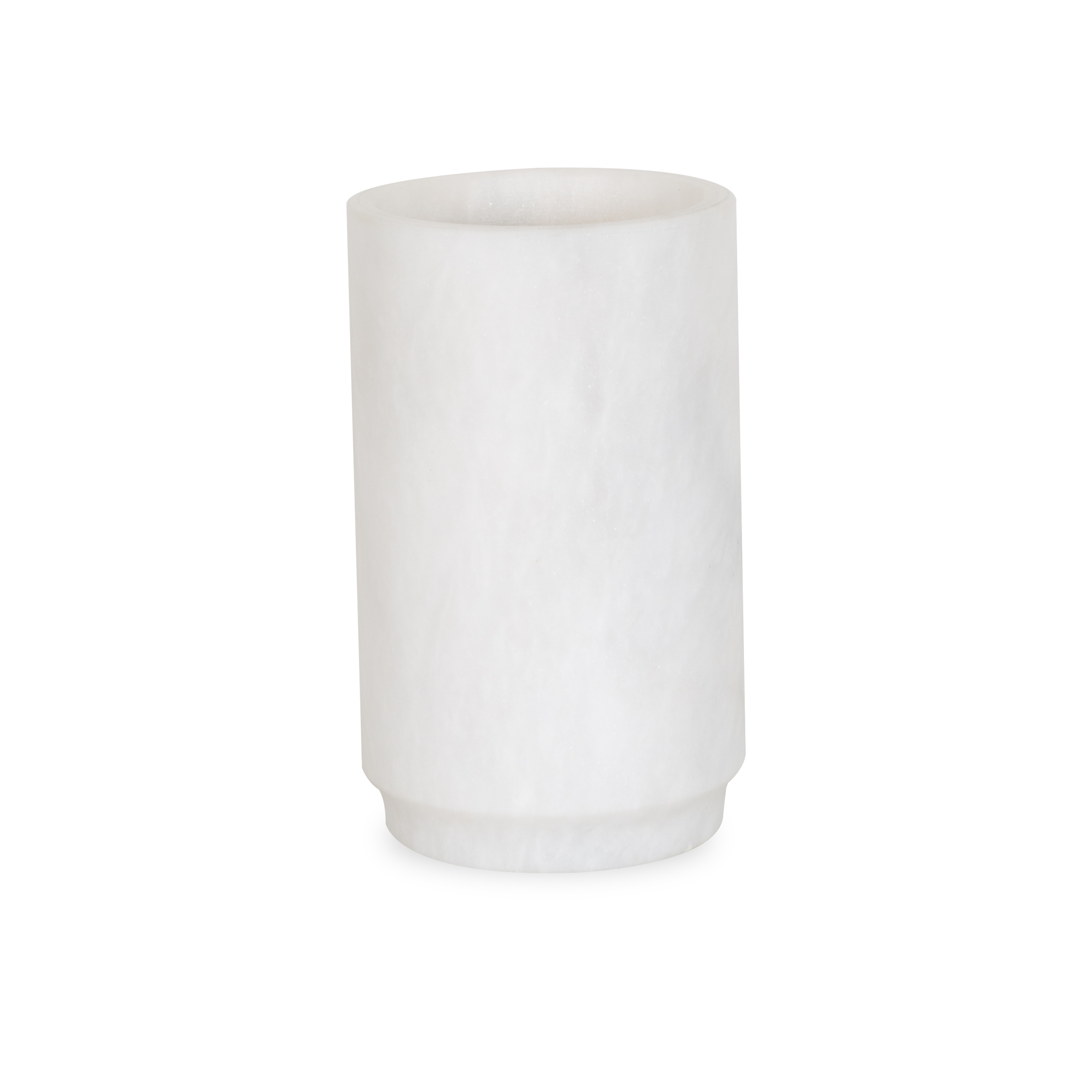 A gorgeous white marble collection of bathroom essentials with a minimalist design.