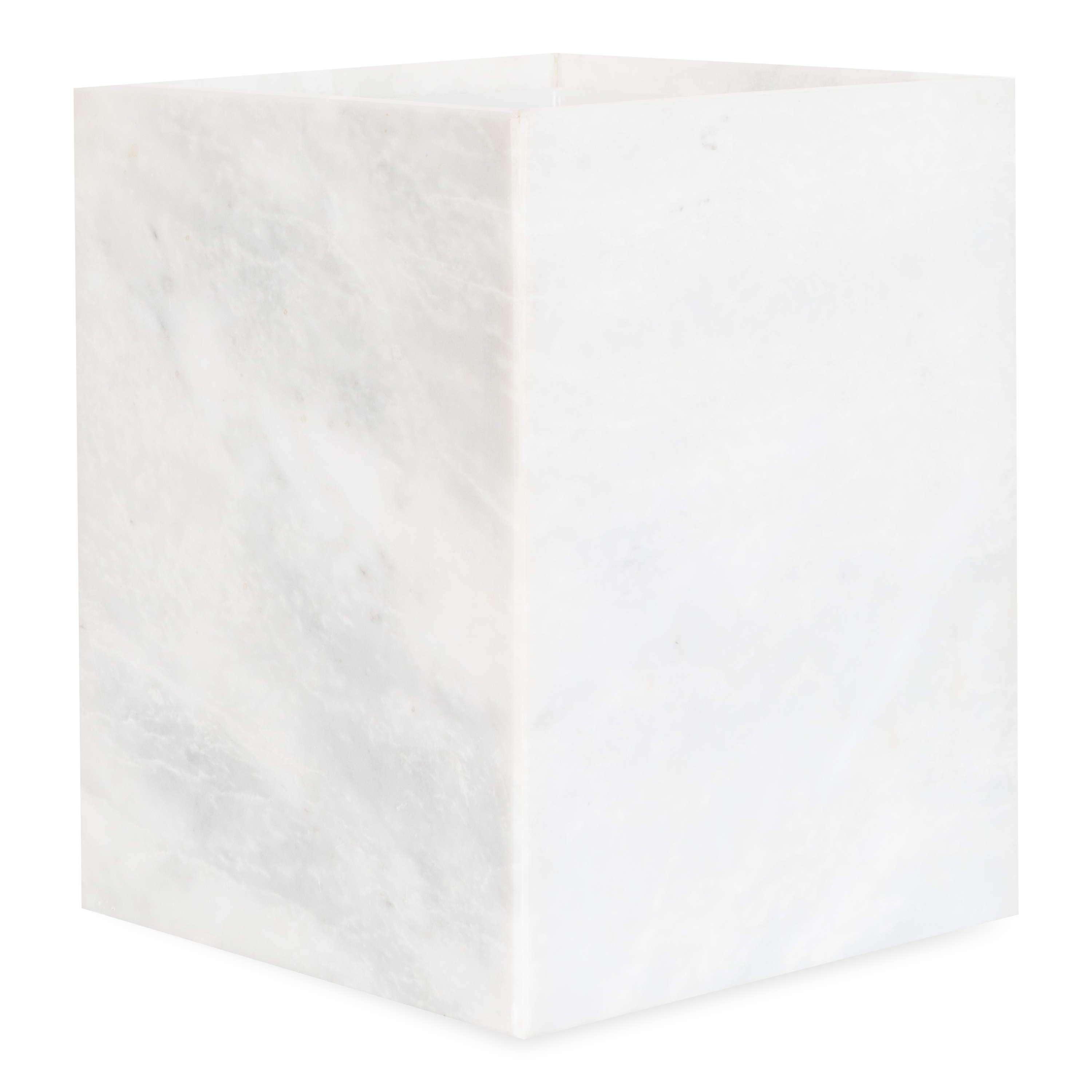 A gorgeous white marble collection of bathroom essentials with a minimalist design.