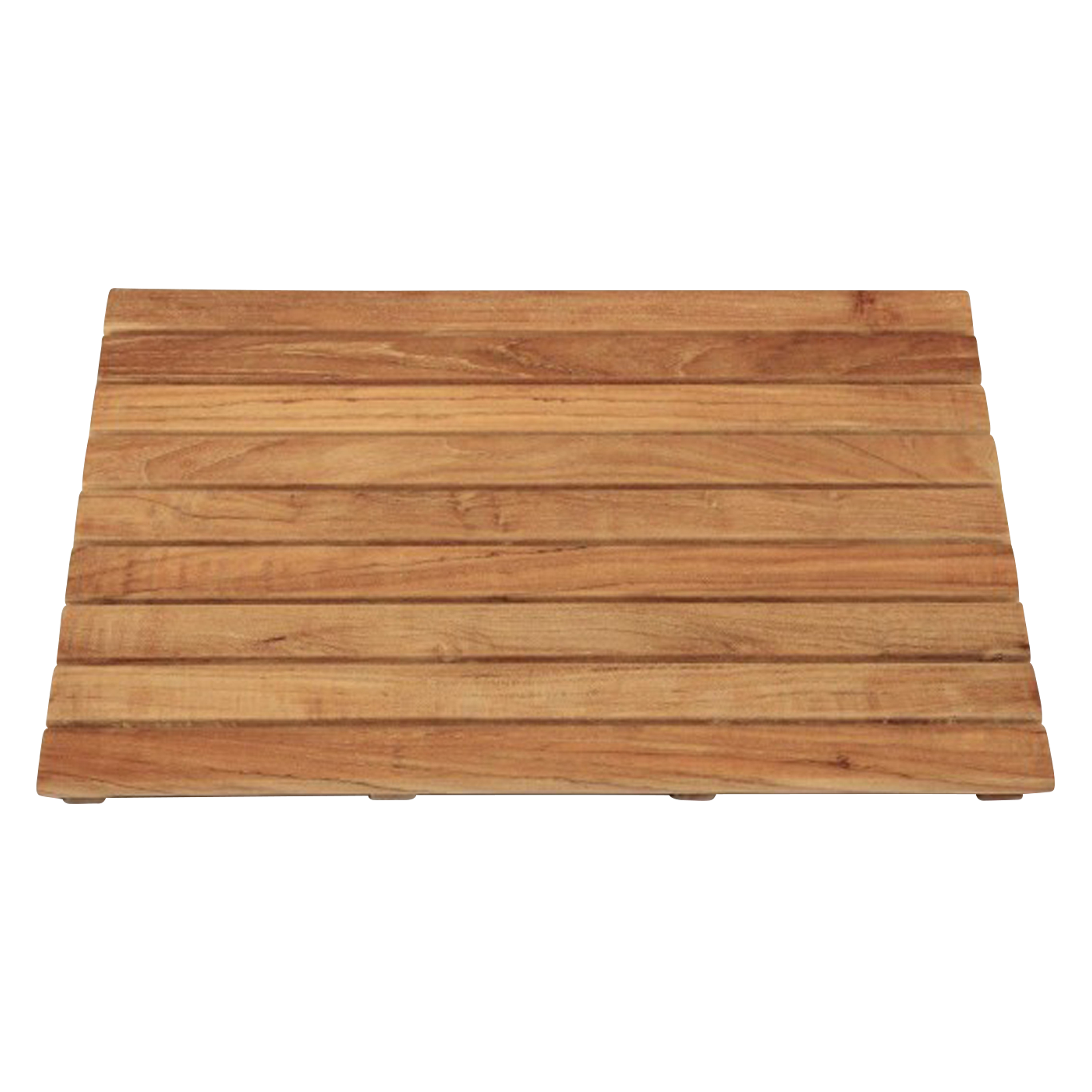 The Teak bathmat may be used inside or outside the shower.