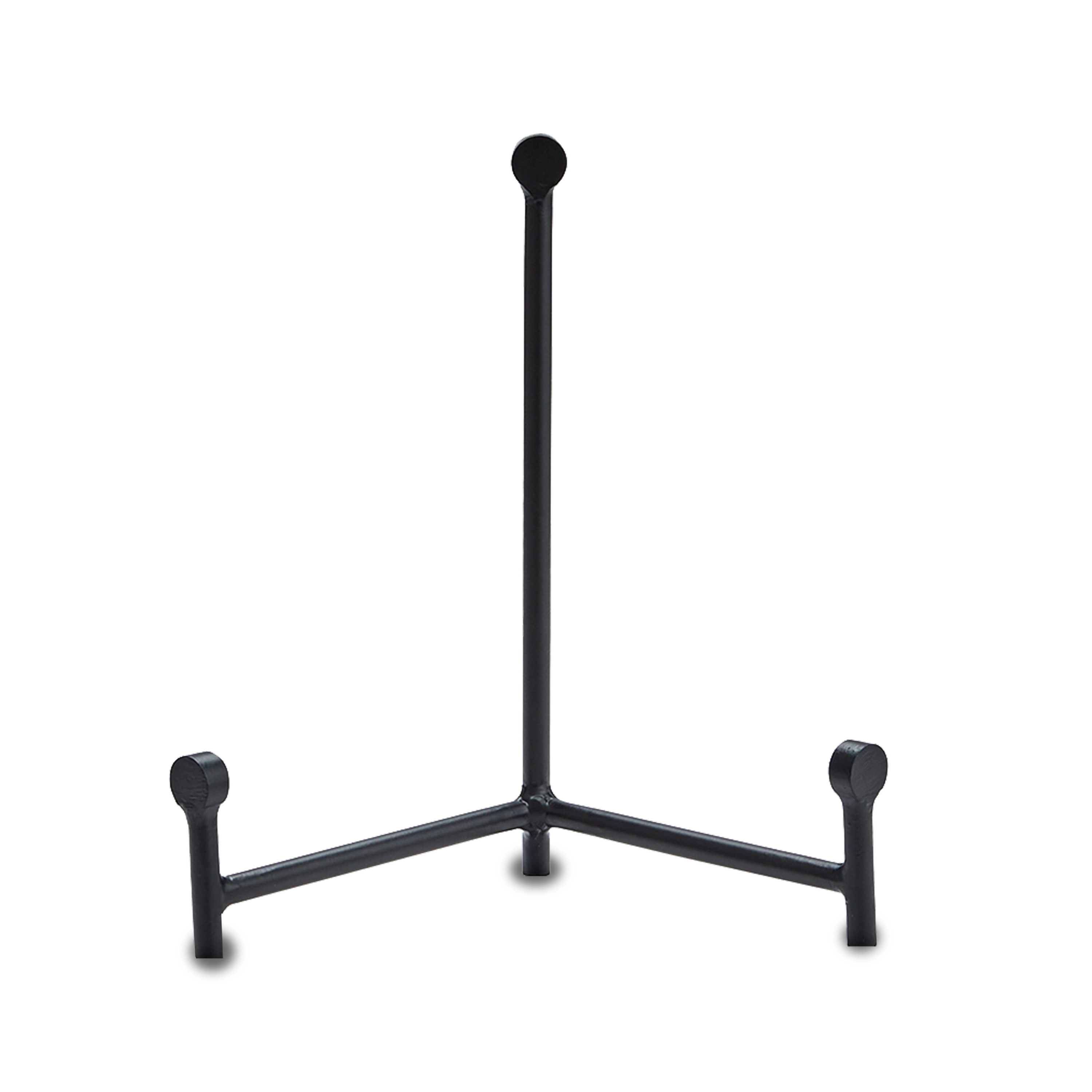 With its sturdy design, this black tripod stand is a great piece to showcase your unique plates and decorative trays.
