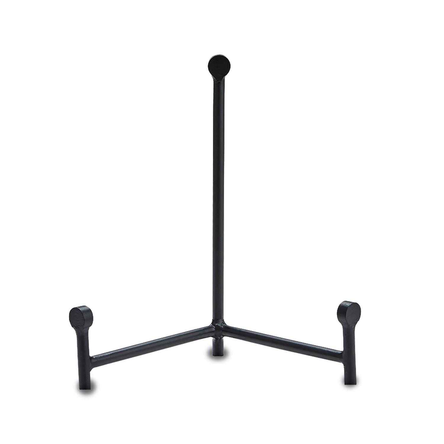 With its sturdy design%2C this black tripod stand is a great piece to showcase your unique plates and decorative trays.