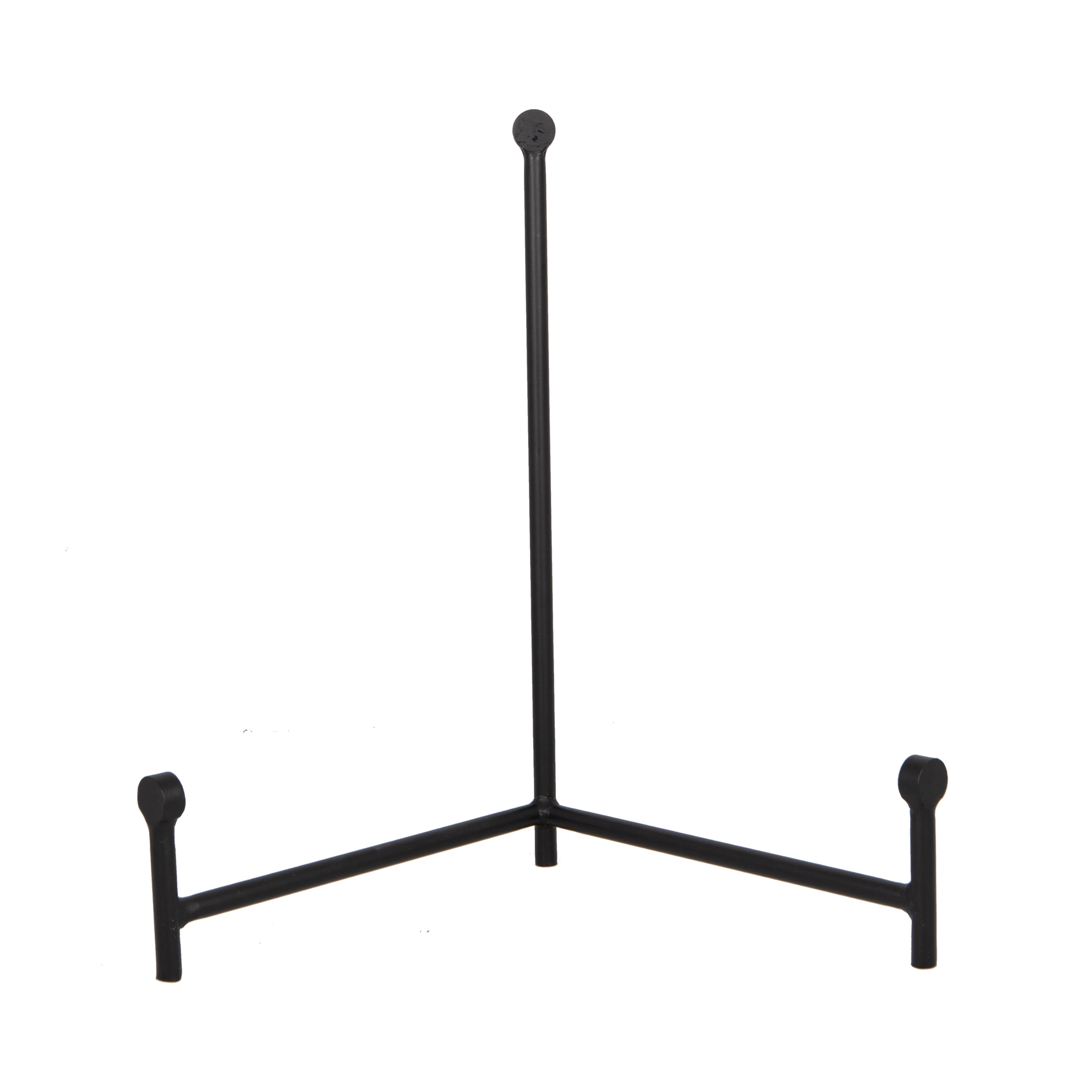 With its sturdy design, this black tripod stand is a great piece to showcase your unique plates and decorative trays.