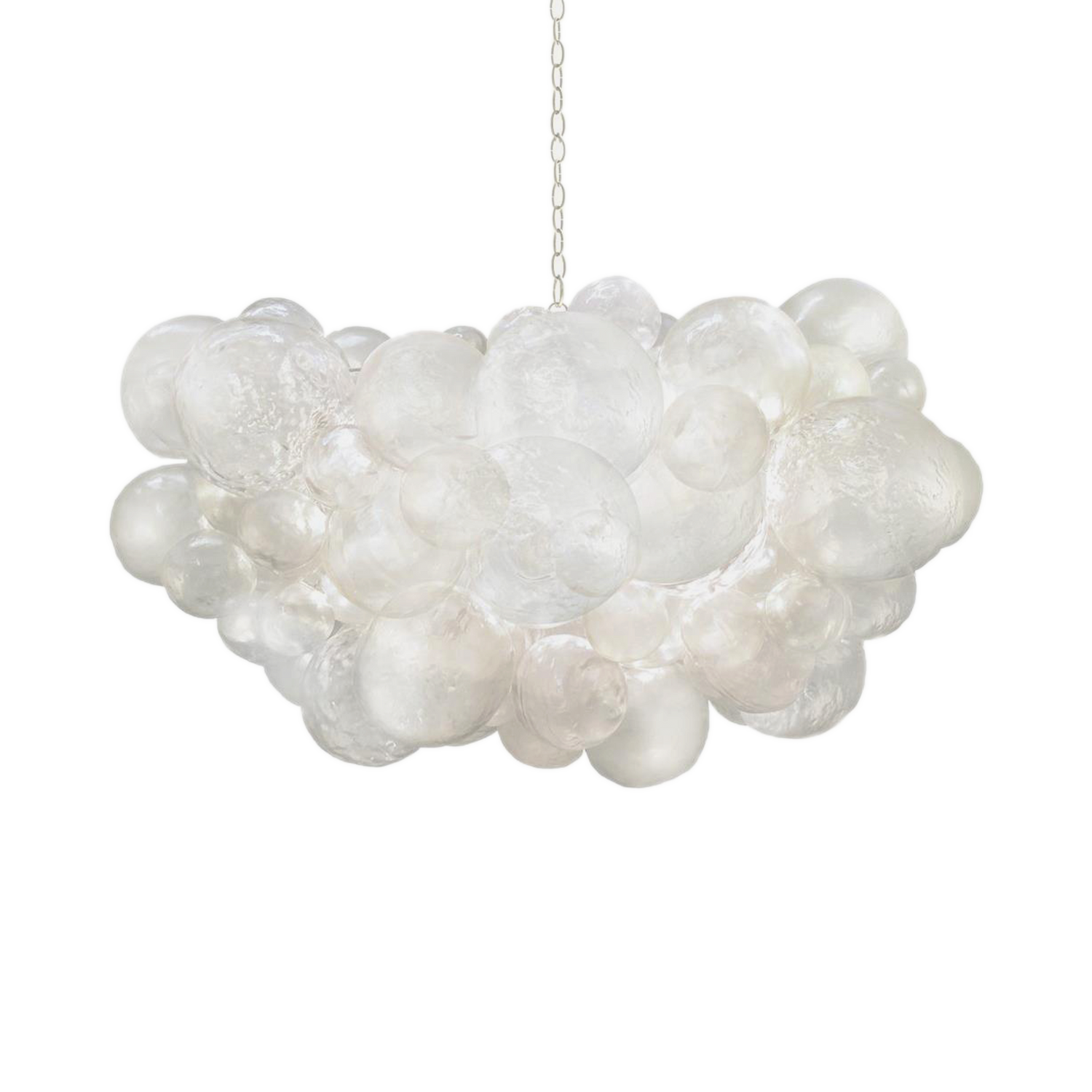 The Muriel Cloud Chandelier features cast resin bubble creating a whimsical floating light.