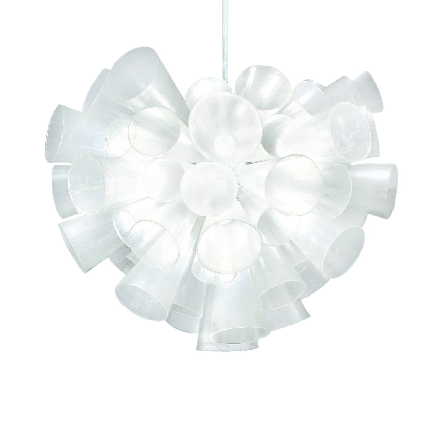 Crafted from cast resin%2C the Fanad chandelier features a radiating form made up of cones of various sizes%2C creating an eclectic shape and dynamic movement that will make a bold sta