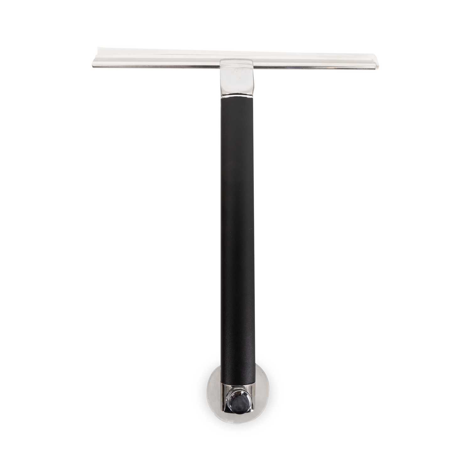 Ergonomically curved handle extends squeegee to 18%22 for hard to reach shower doors and enclosures.