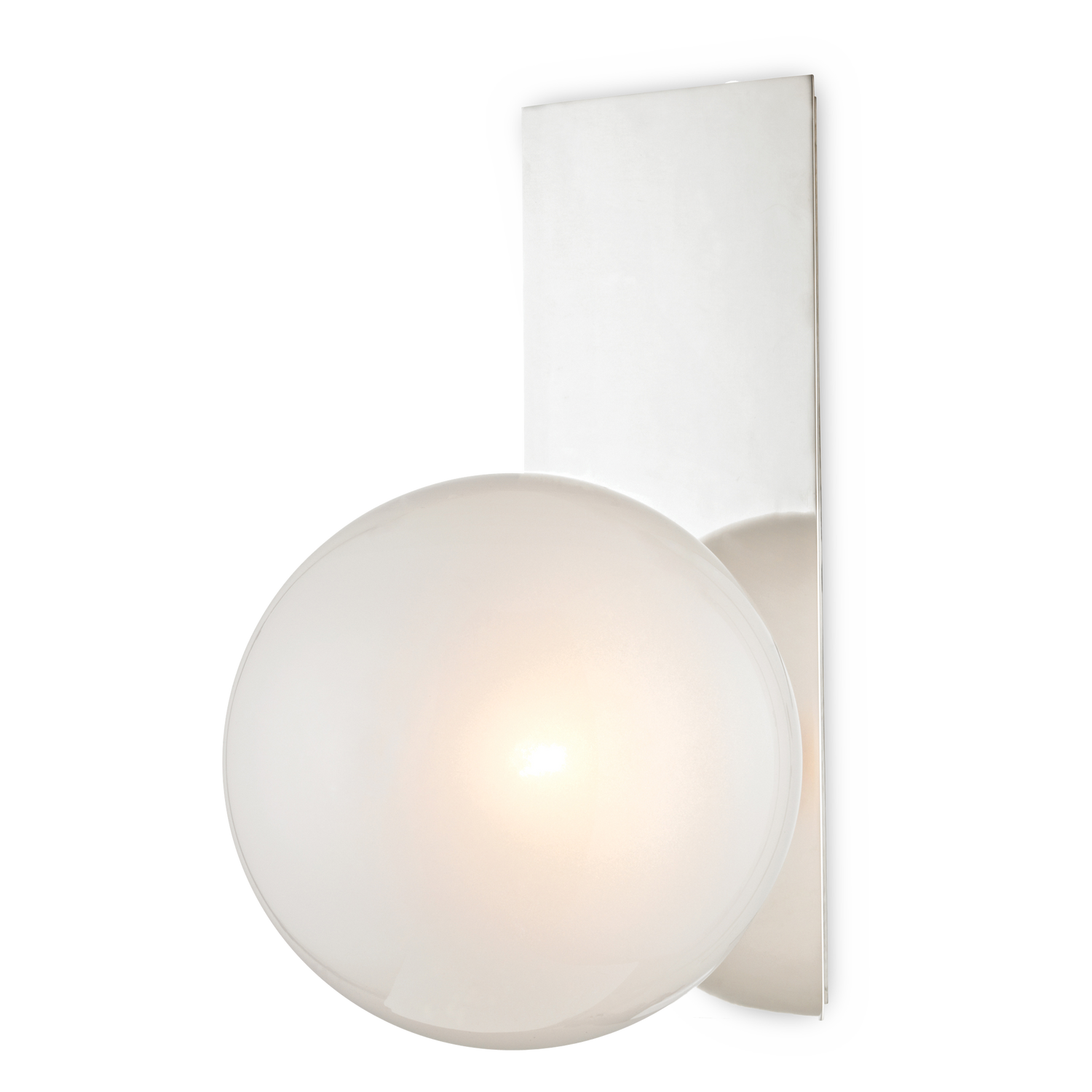 Playful and minimal%2C this light features a single orb floating on a rectangular polished nickel beam%2C as if some unseen magnetism were at work.