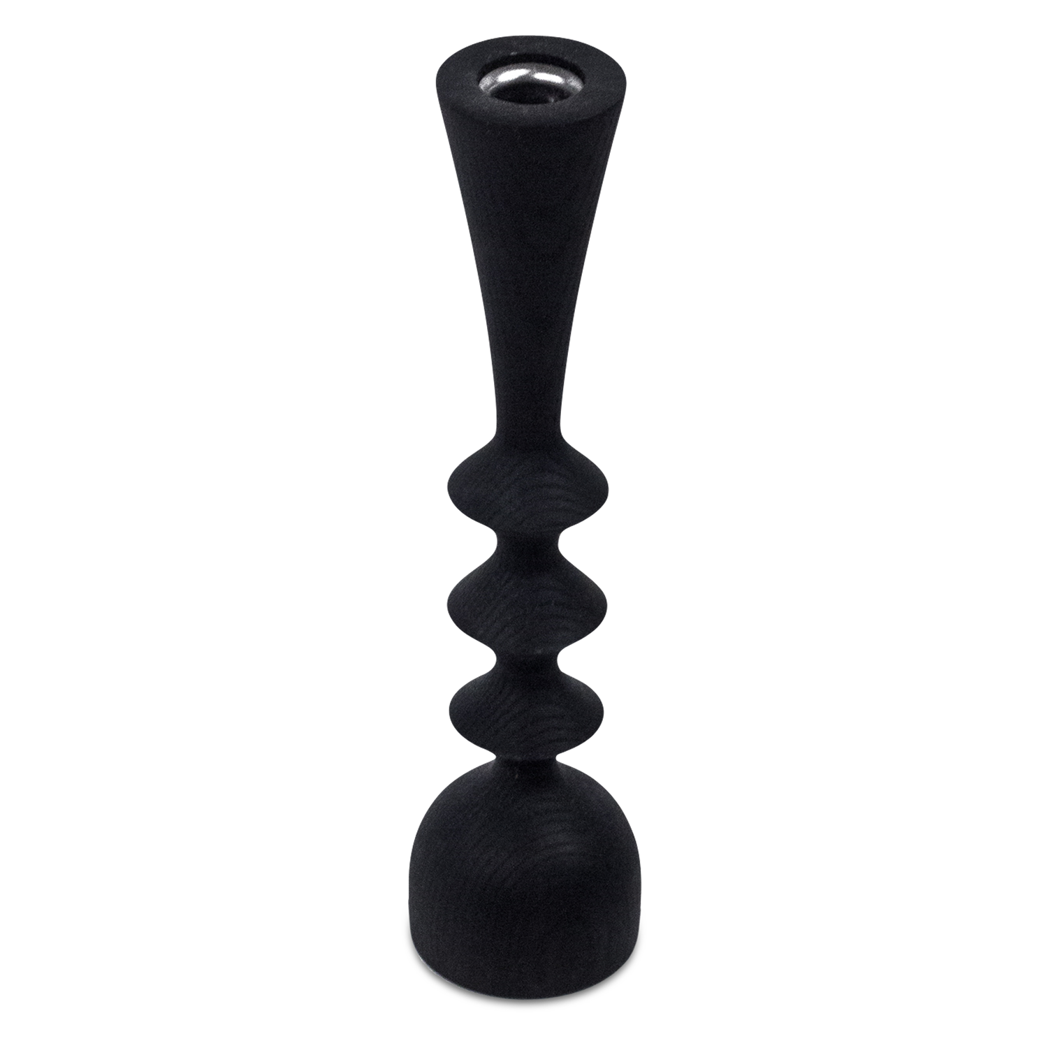 The Klara candleholder has a unique tribal feel in its ebonized ash appearance.