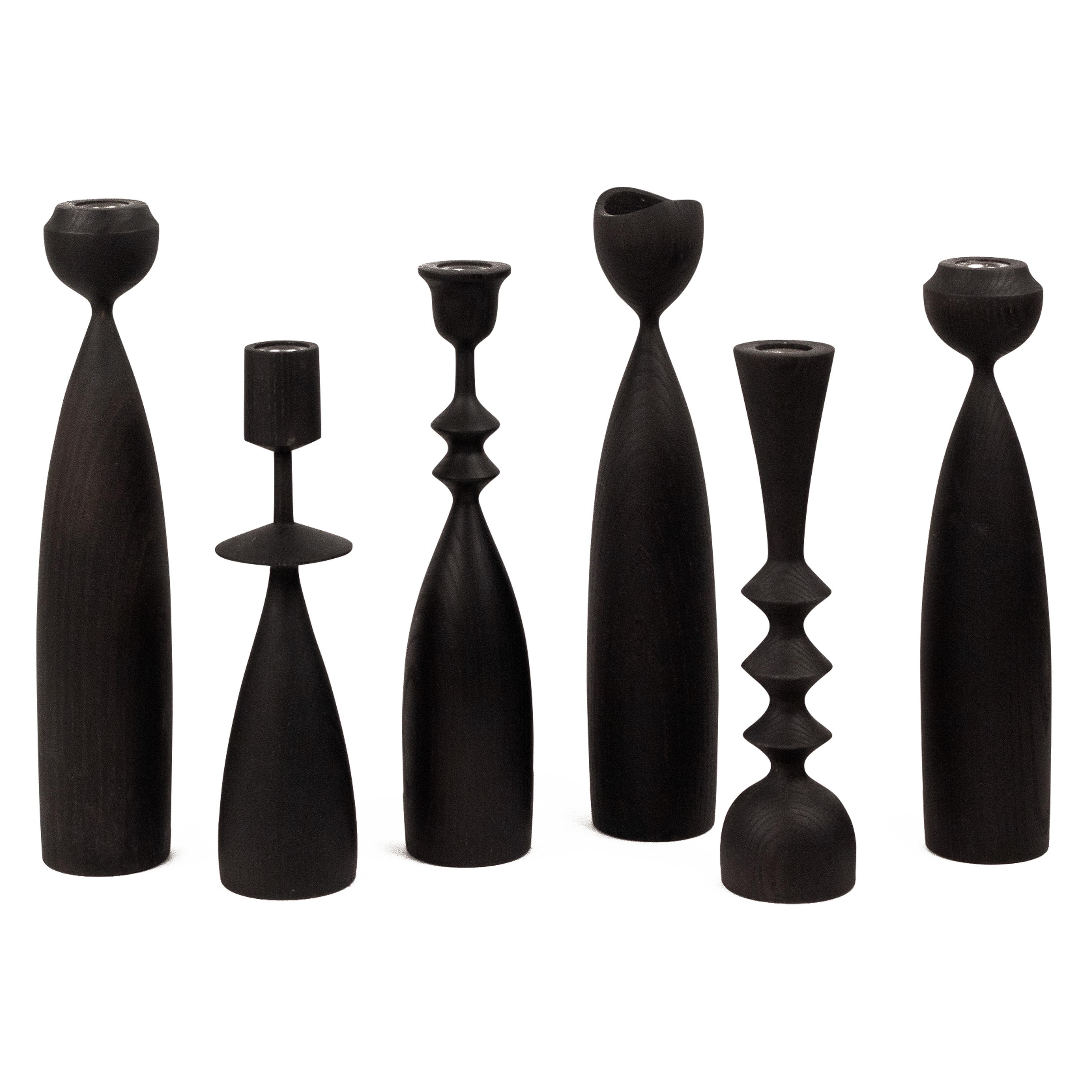 The Elsa candleholder is characterized by rounded curves juxtaposed with geometric edges.