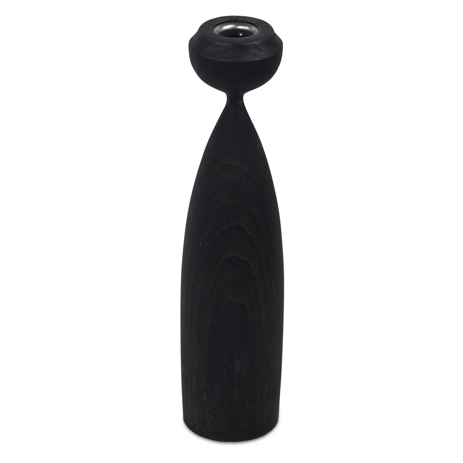 The Lotta candleholder illustrates a breathtaking combination of mid-century modern flavour and natural styling in its beautiful ebonized ash wood shape - emphasizing luxurious lin
