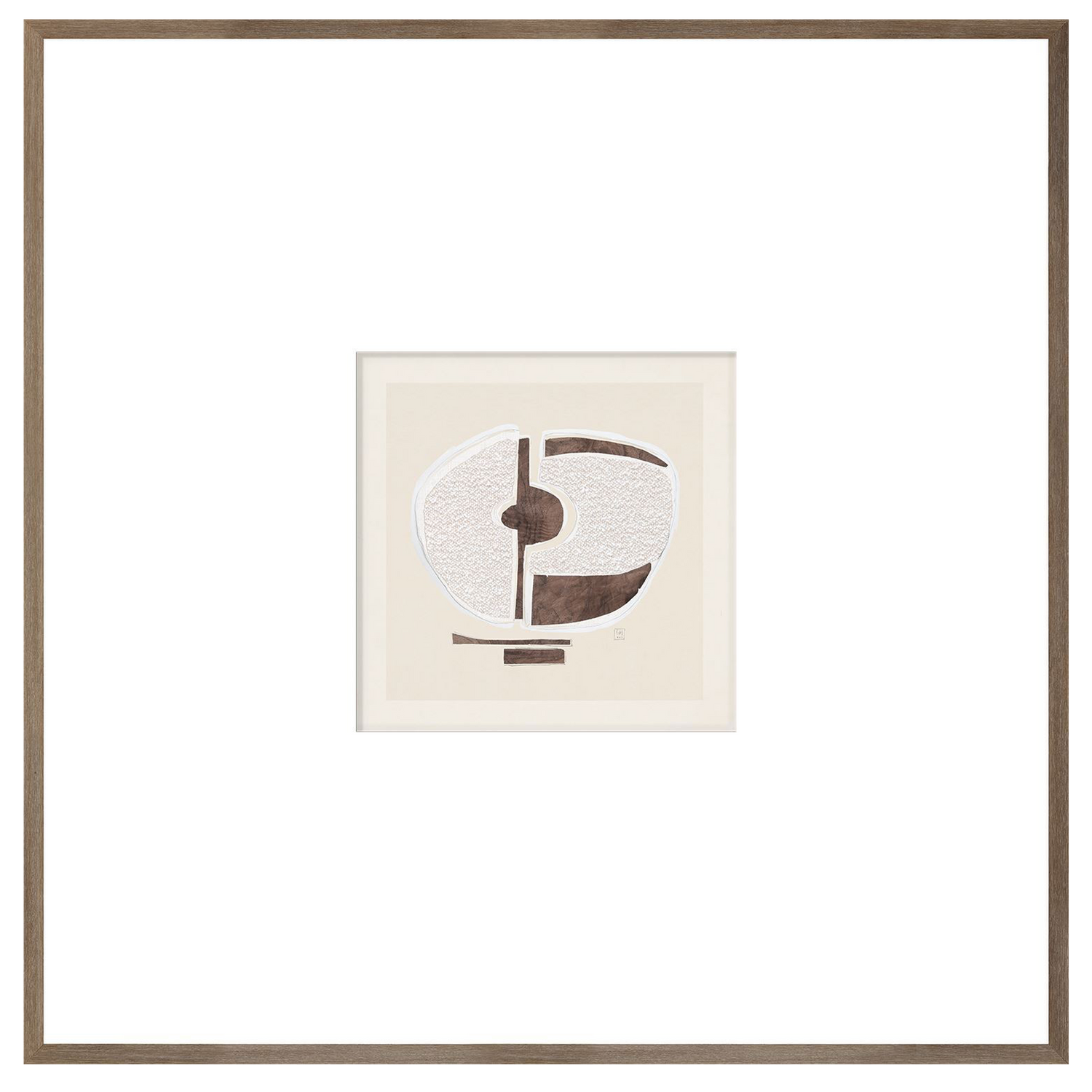An ode to beauty in simplicity%2C the Textured Abstract II features a neutral palette and an assemblage of abstract forms that come together.