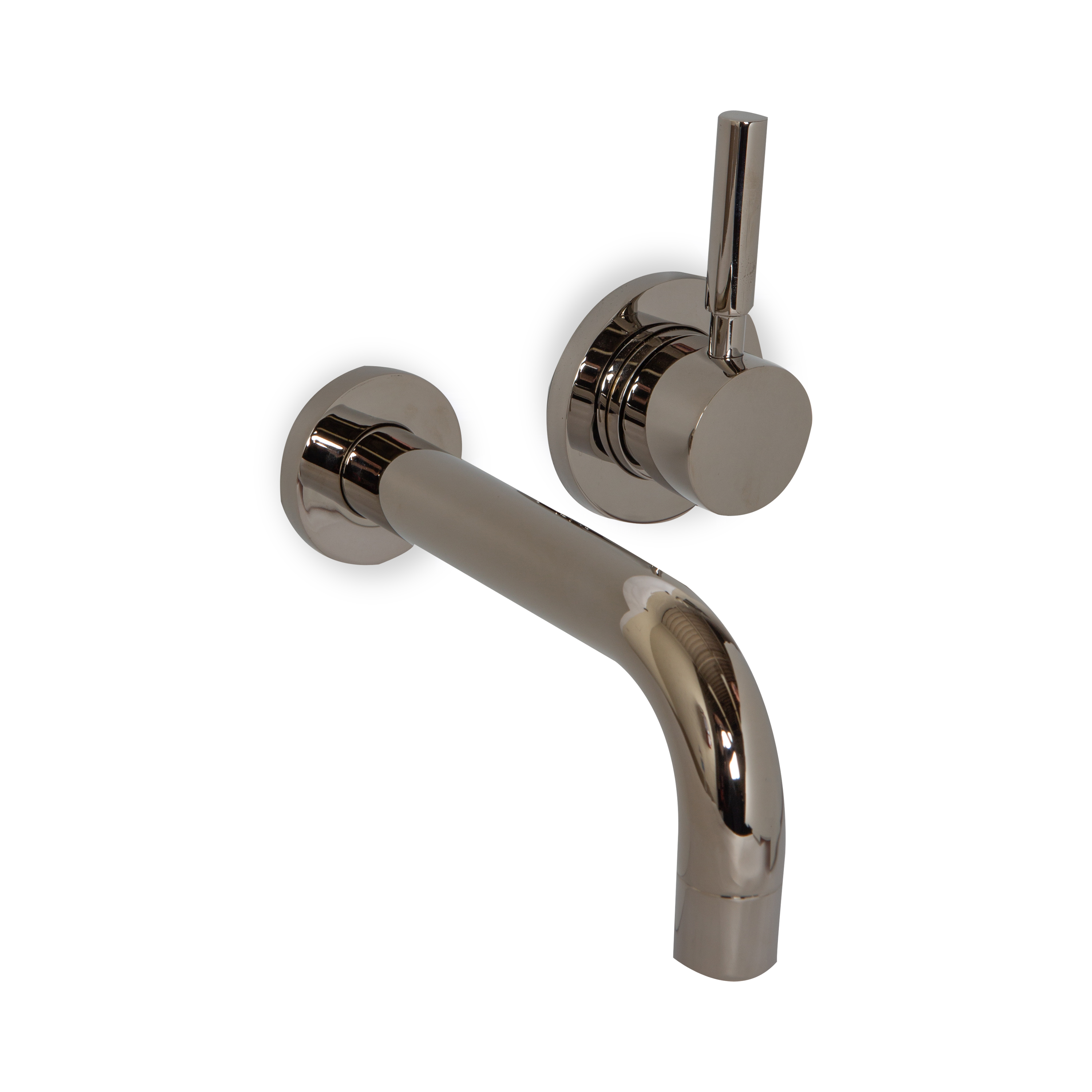 A wall mount single handle basin faucet with drain.