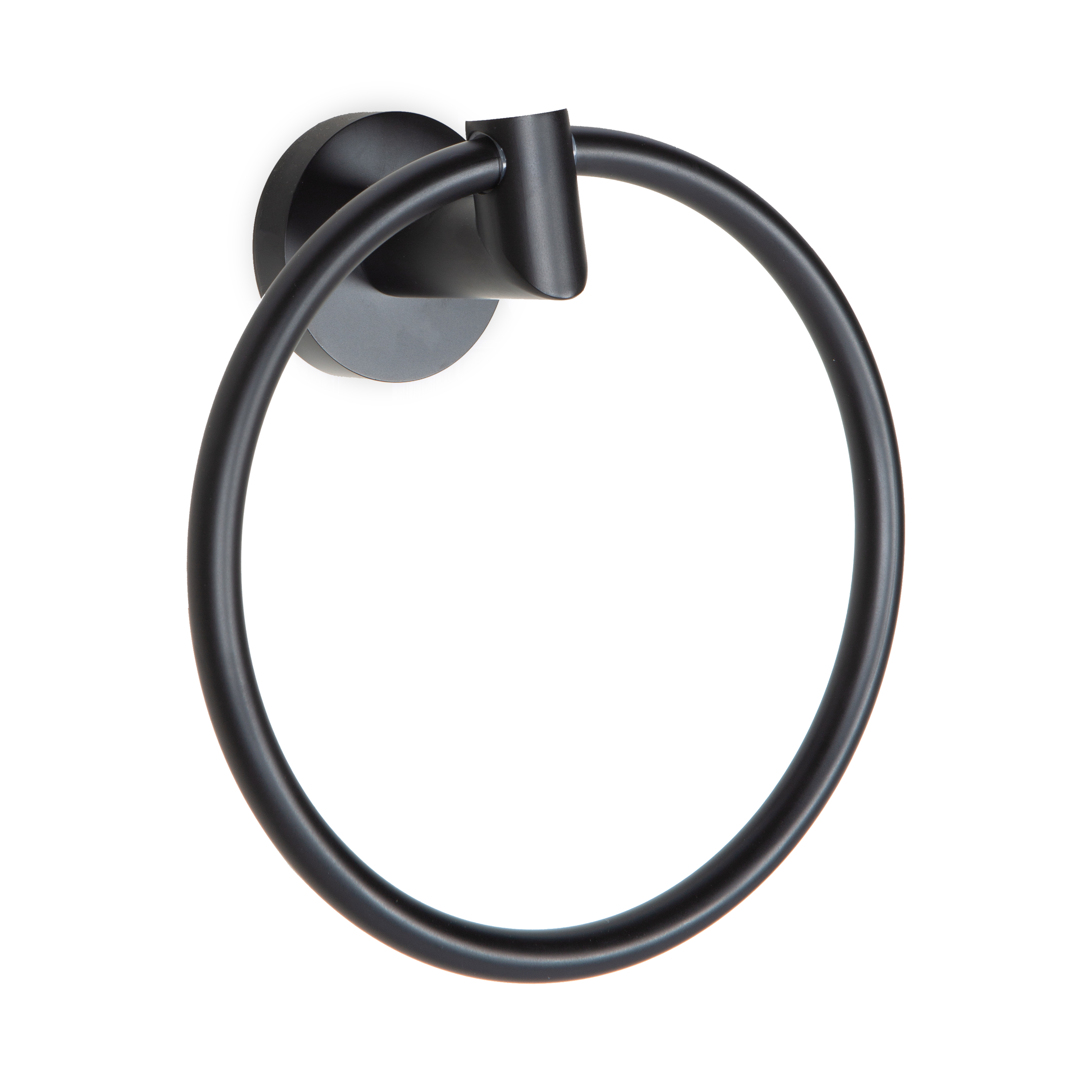 A cylindrical contemporary towel ring.