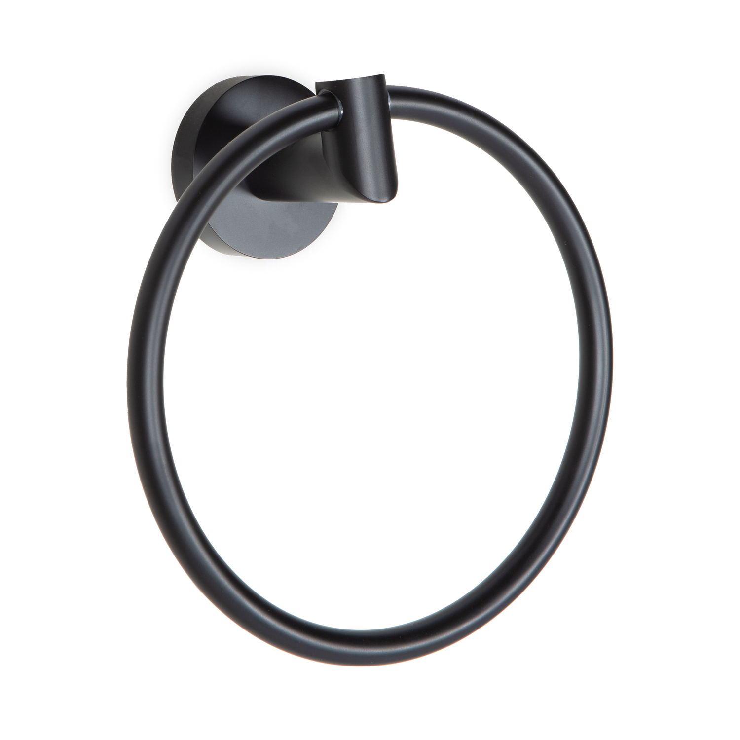 A cylindrical contemporary towel ring.