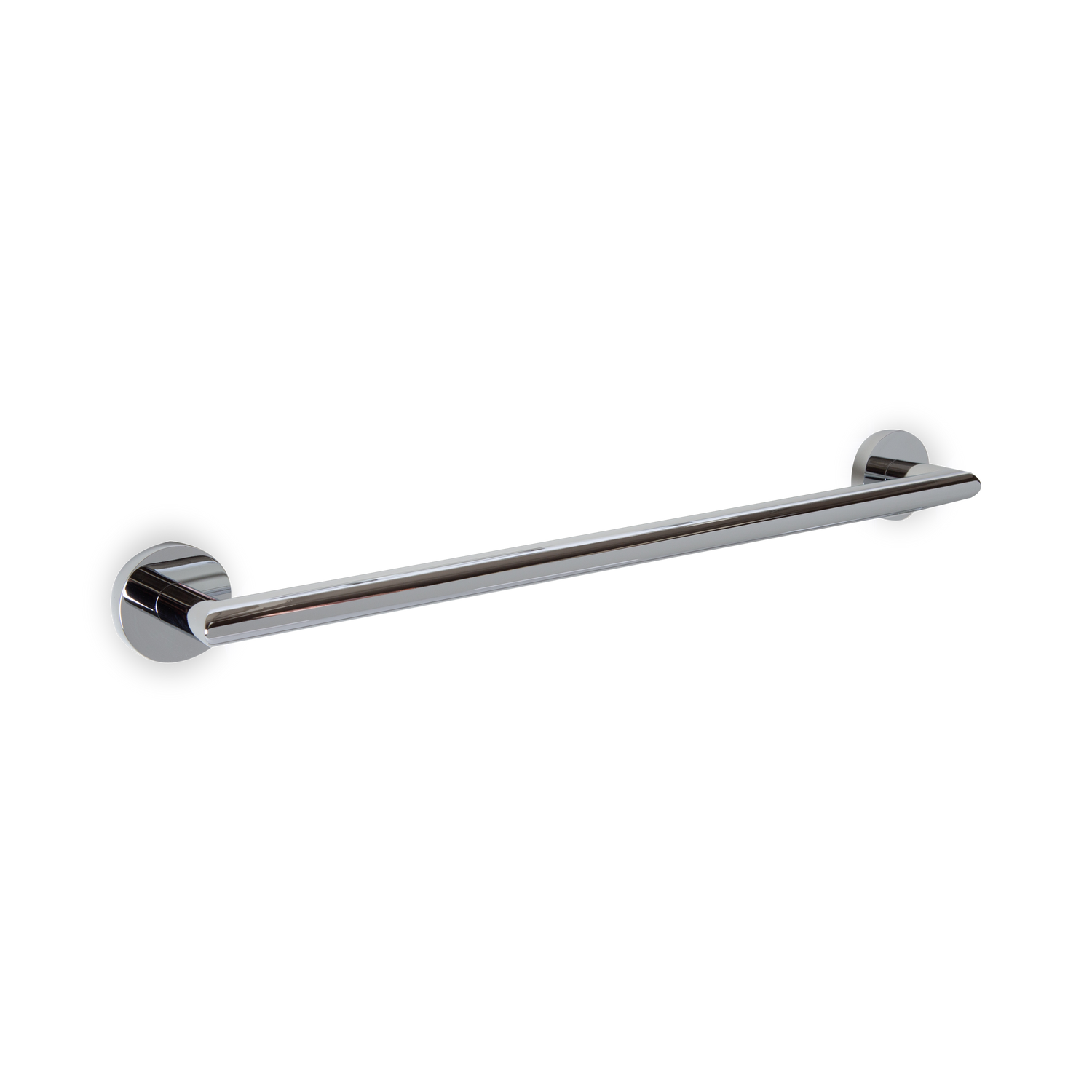 A cylindrical towel bar available in 18%22 or 24%22 lengths.