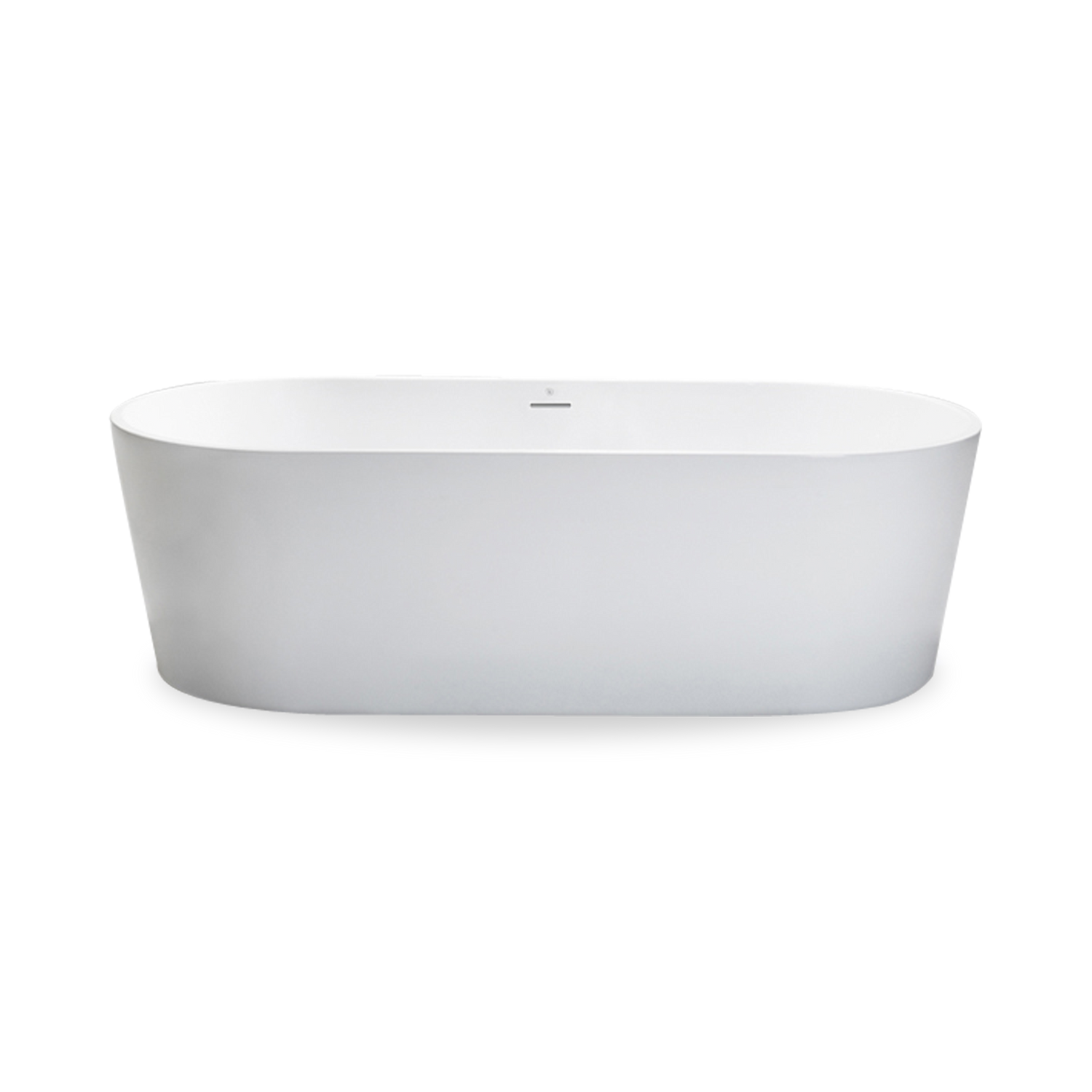 Designed with a sleek%2C thin profile rim%2C the classic soft curves of this freestanding acrylic bath lend a sophisticated edge to any modern or transitional bathroom.