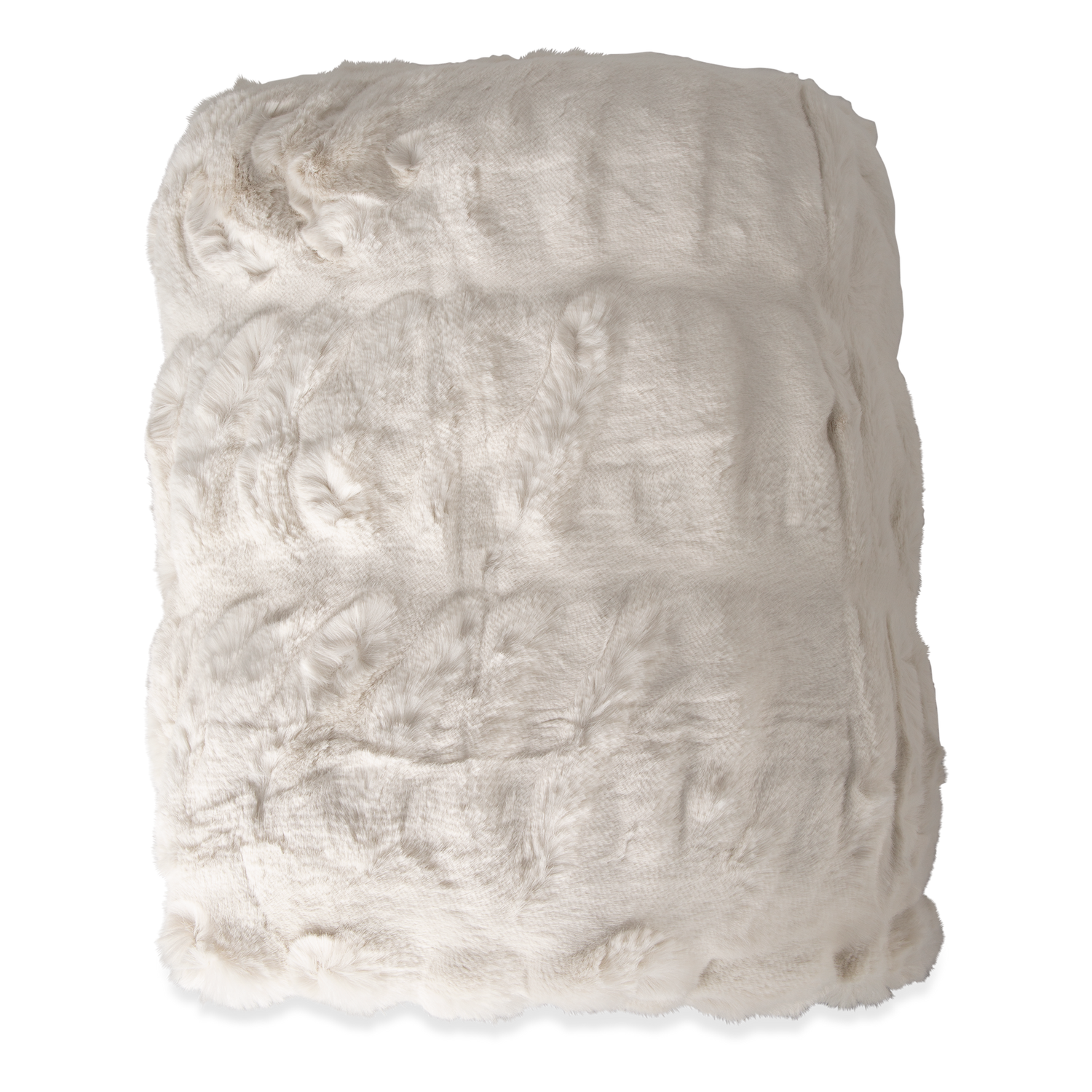 Lavish ruching creates a cascading ripple effect on this luxurious%2C gorgeously textured faux-fur throw.