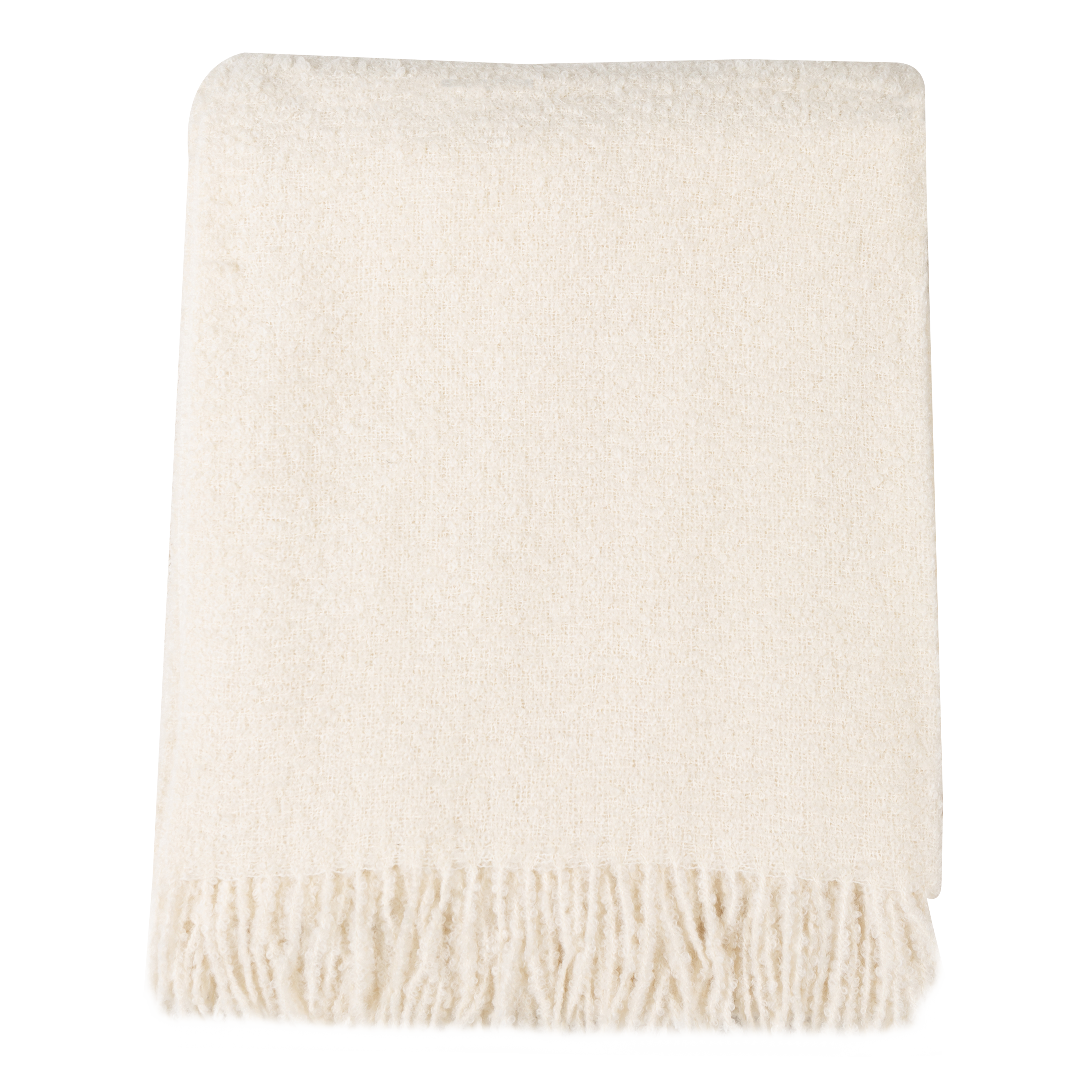 The Alpaca Boucle Throw features a soft and light mix of alpaca fleece and silk woven into a fine boucle.