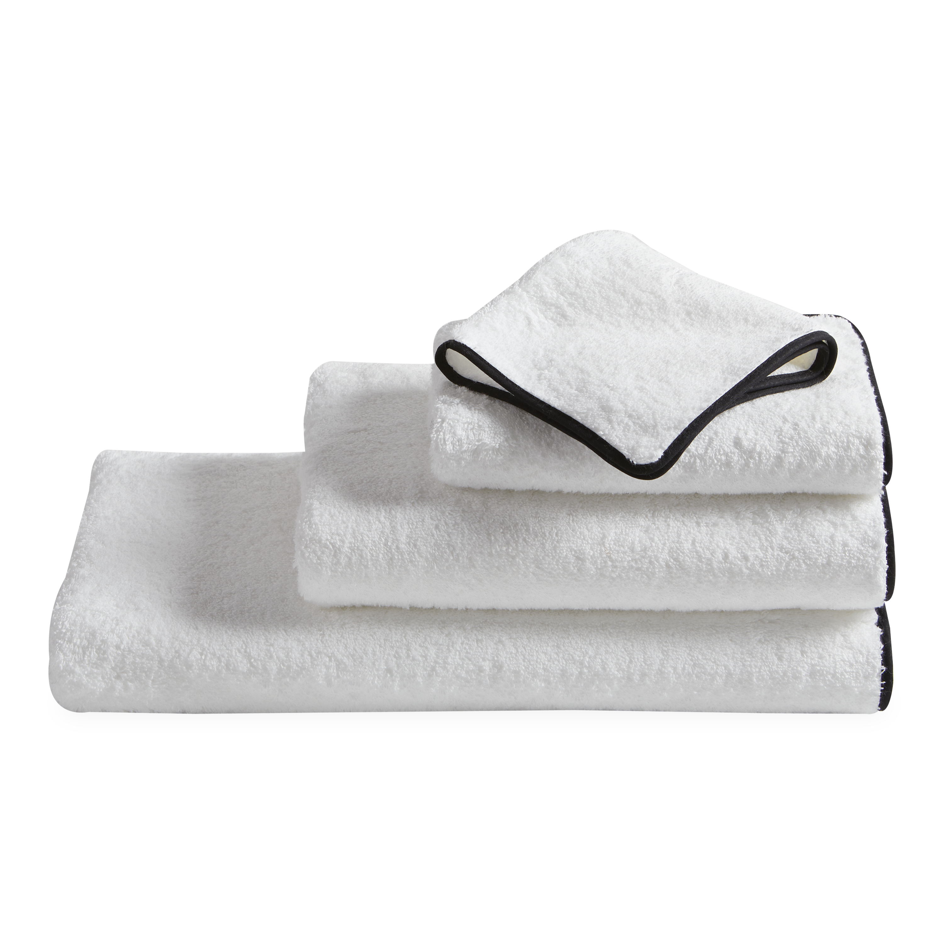 Made from luxurious long-staple cotton, Hudson features tailored cotton piping in white, black, grey or charcoal.