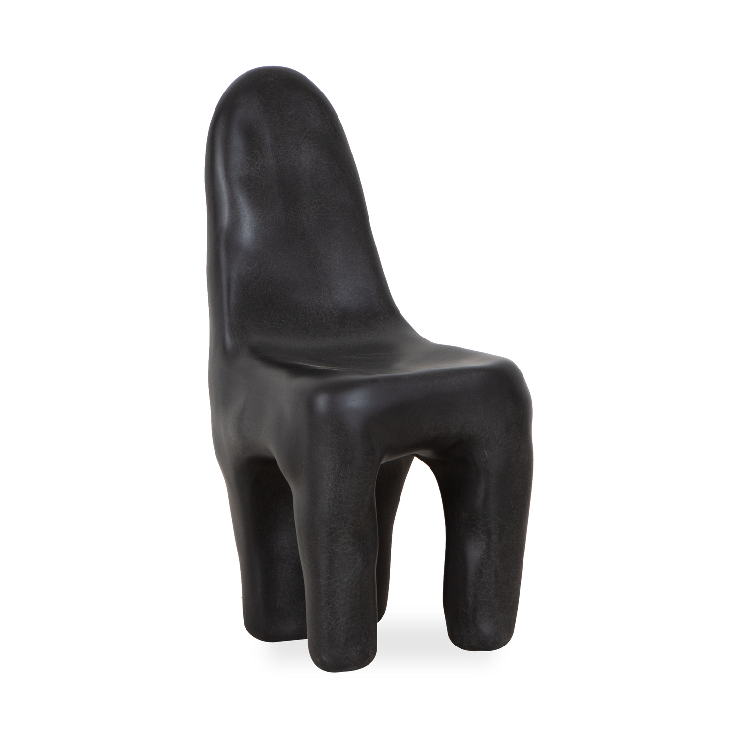 Characterized by its organic and playful silhouette%2C the Playdough Chair is made from multiple fibreglass layers poured into a mould%2C resulting in a jade-like textured appearance w