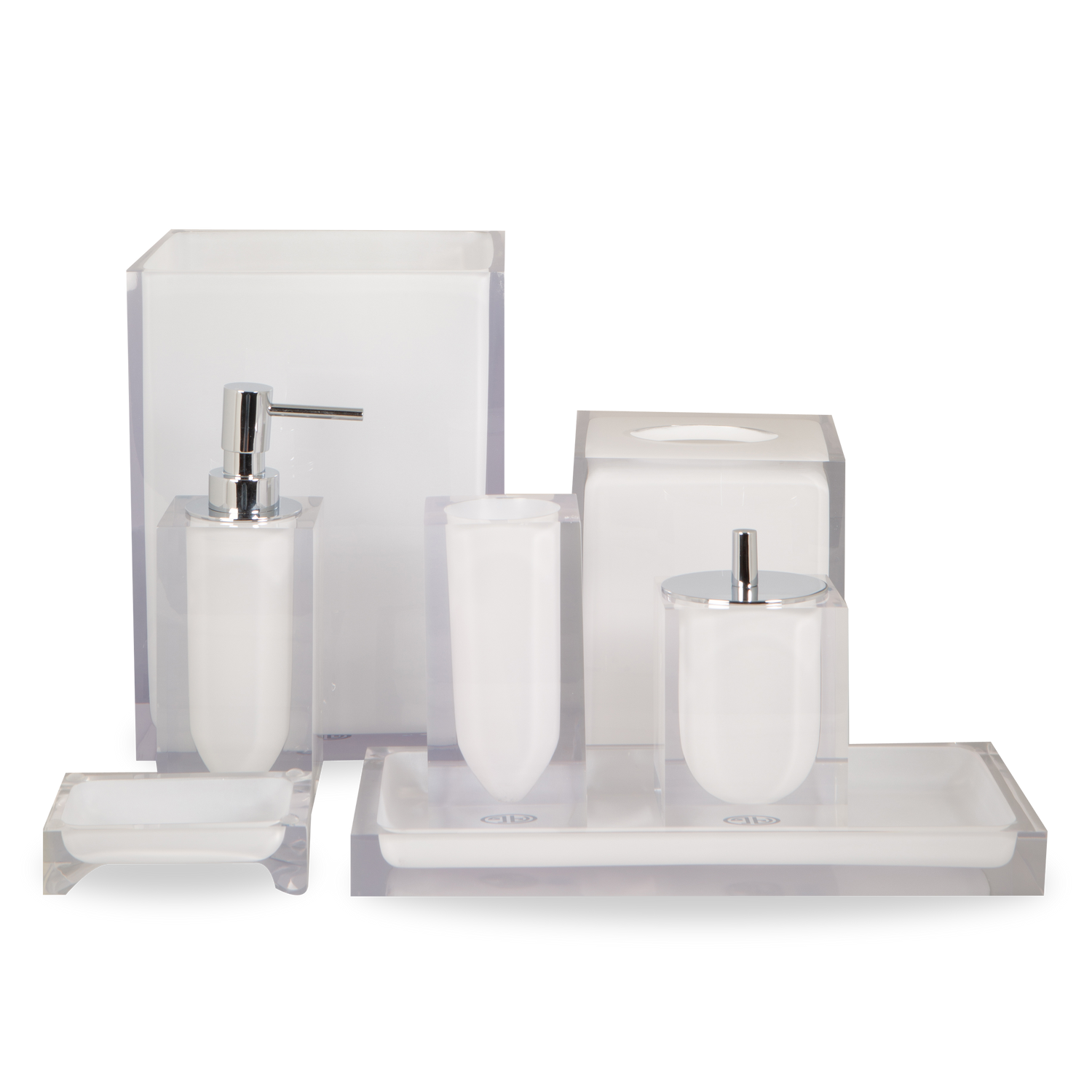A thick%2C acrylic bathroom essential with a frosted lozenge interior.
