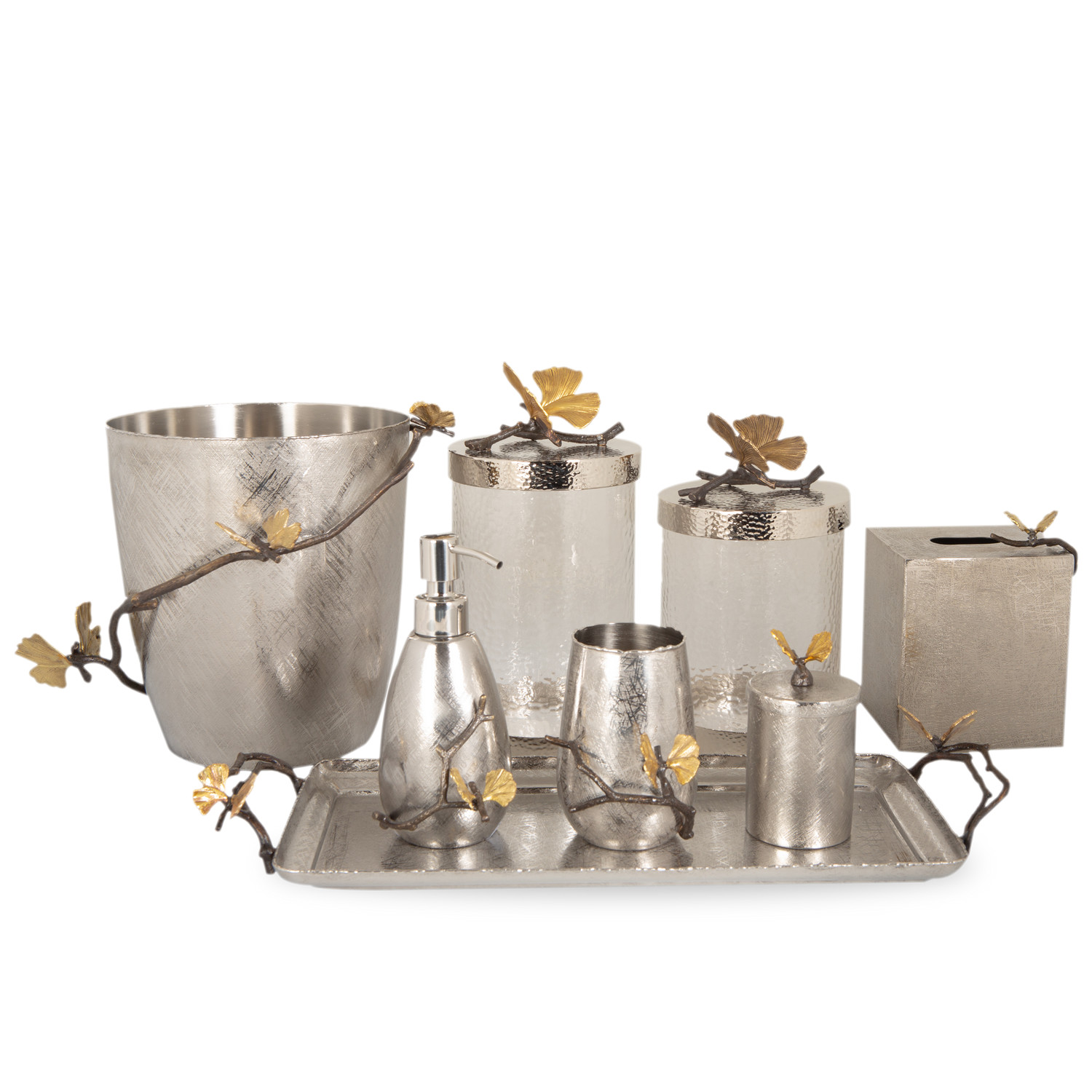 The Butterfly Ginko Collection is inspired by the ginkgo tree%27s butterfly shaped leaves.