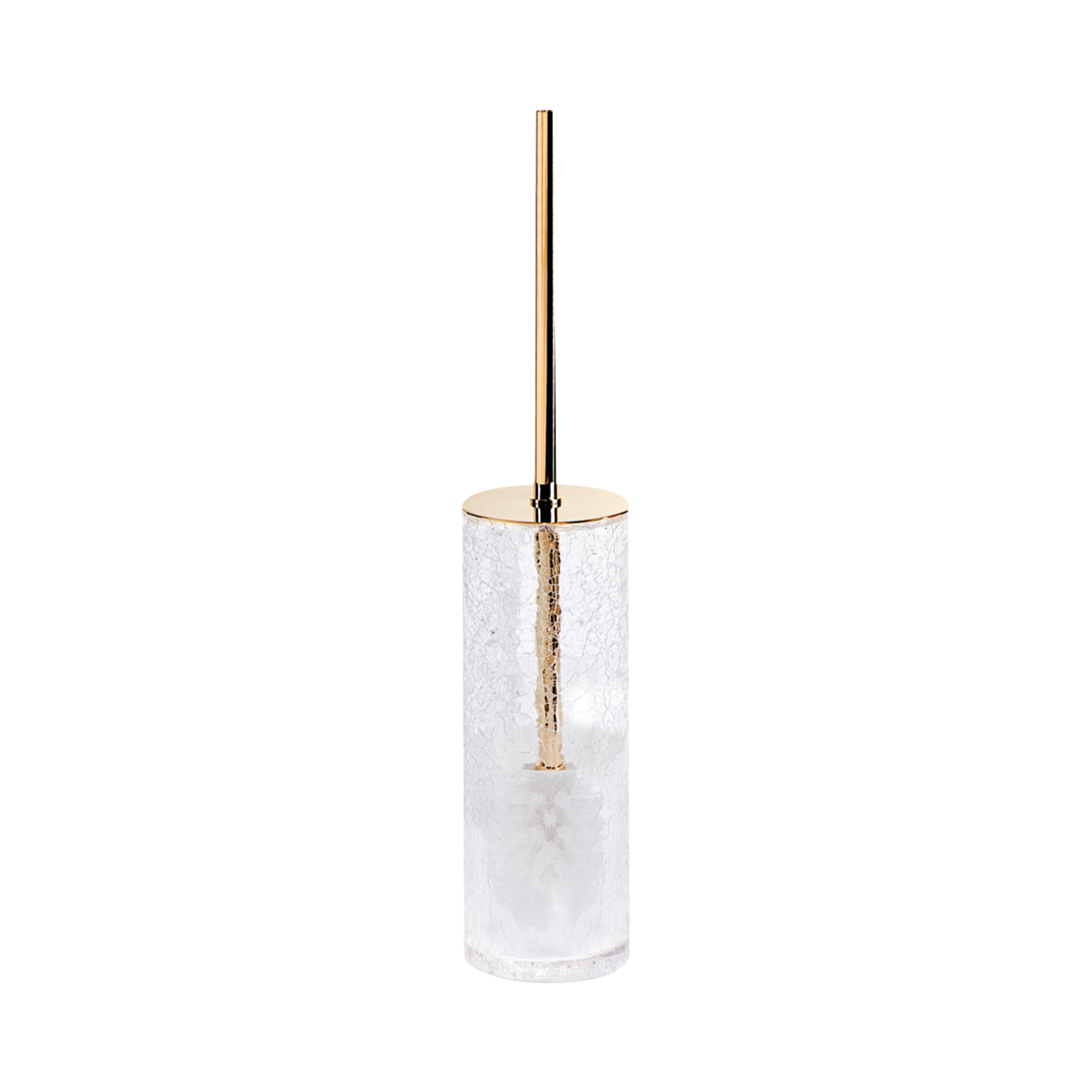 The Cracked Accessories collection features delicate cracked glass with polished gold details.