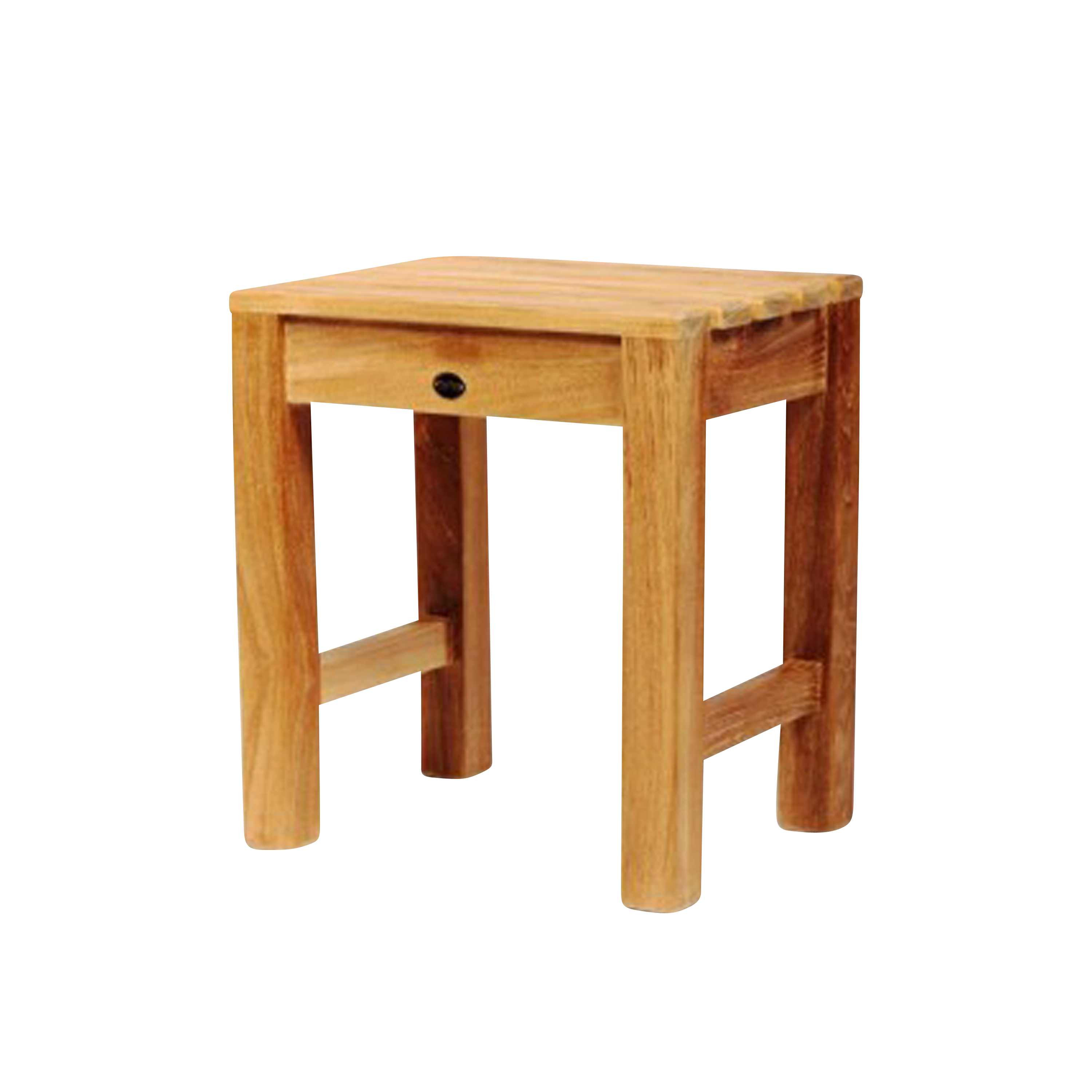 The Coach teak bench is perfect in the shower.