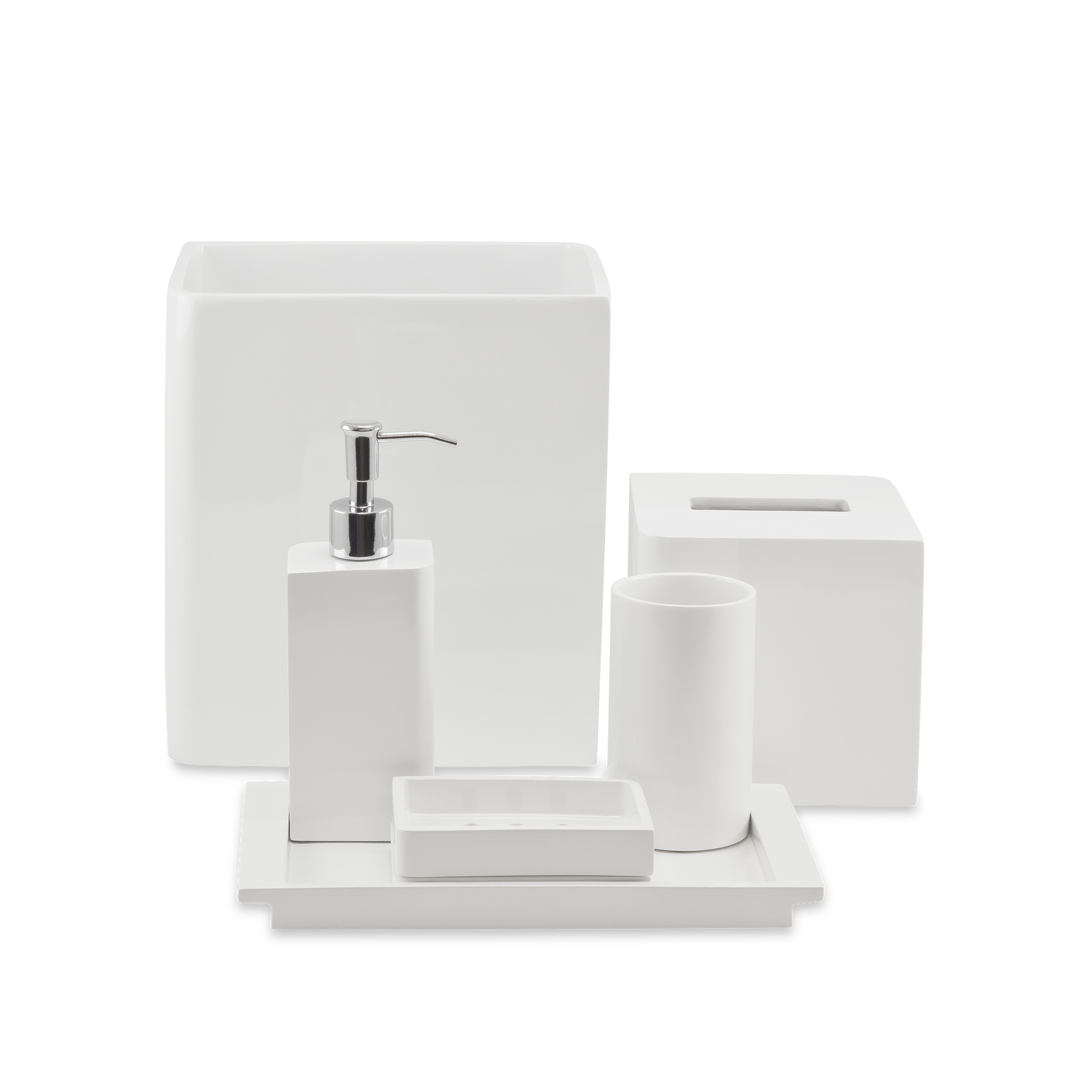 Sleek lines combine with a smooth lacquer finish%2C made of resin to create the refined minimalist Lacca Collection.