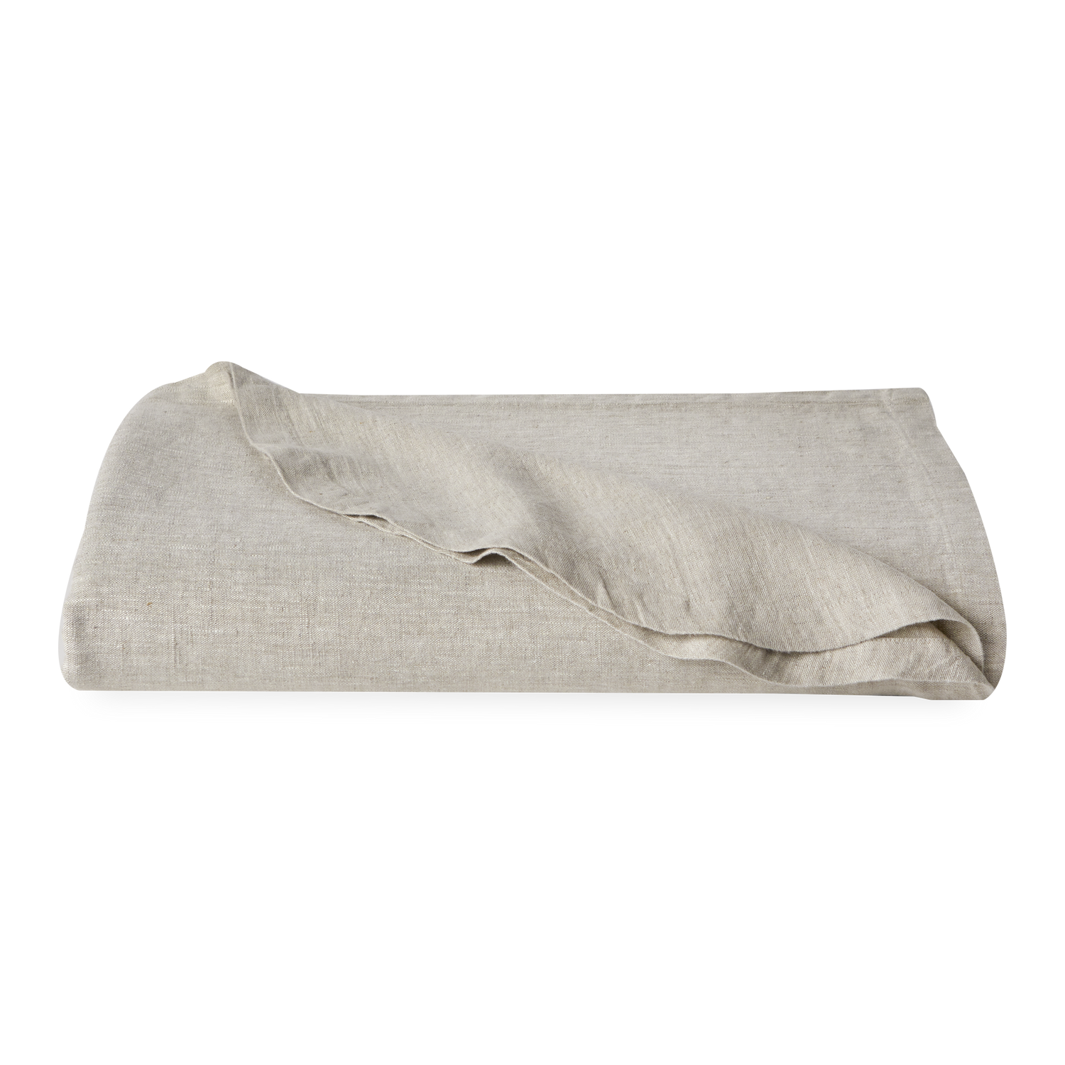 Made in Canada from European linen%2C the oversized Muse bedspread features a three-panel construction with rounded corners.