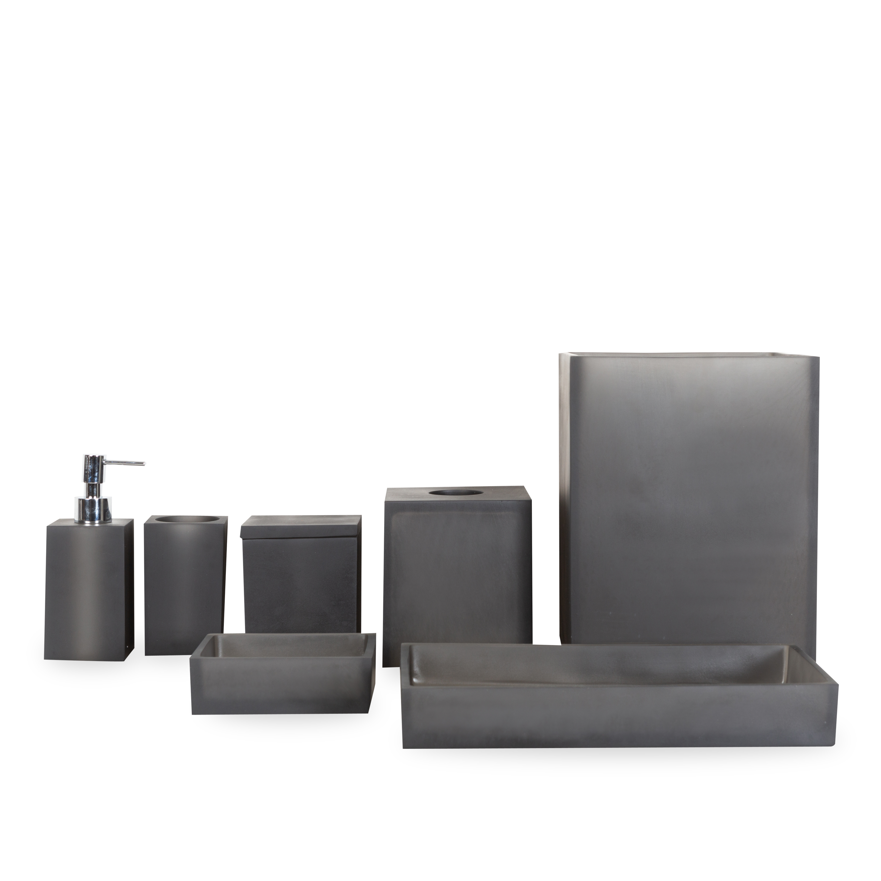 Clean lines and a minimal aesthetic define this bath collection.
