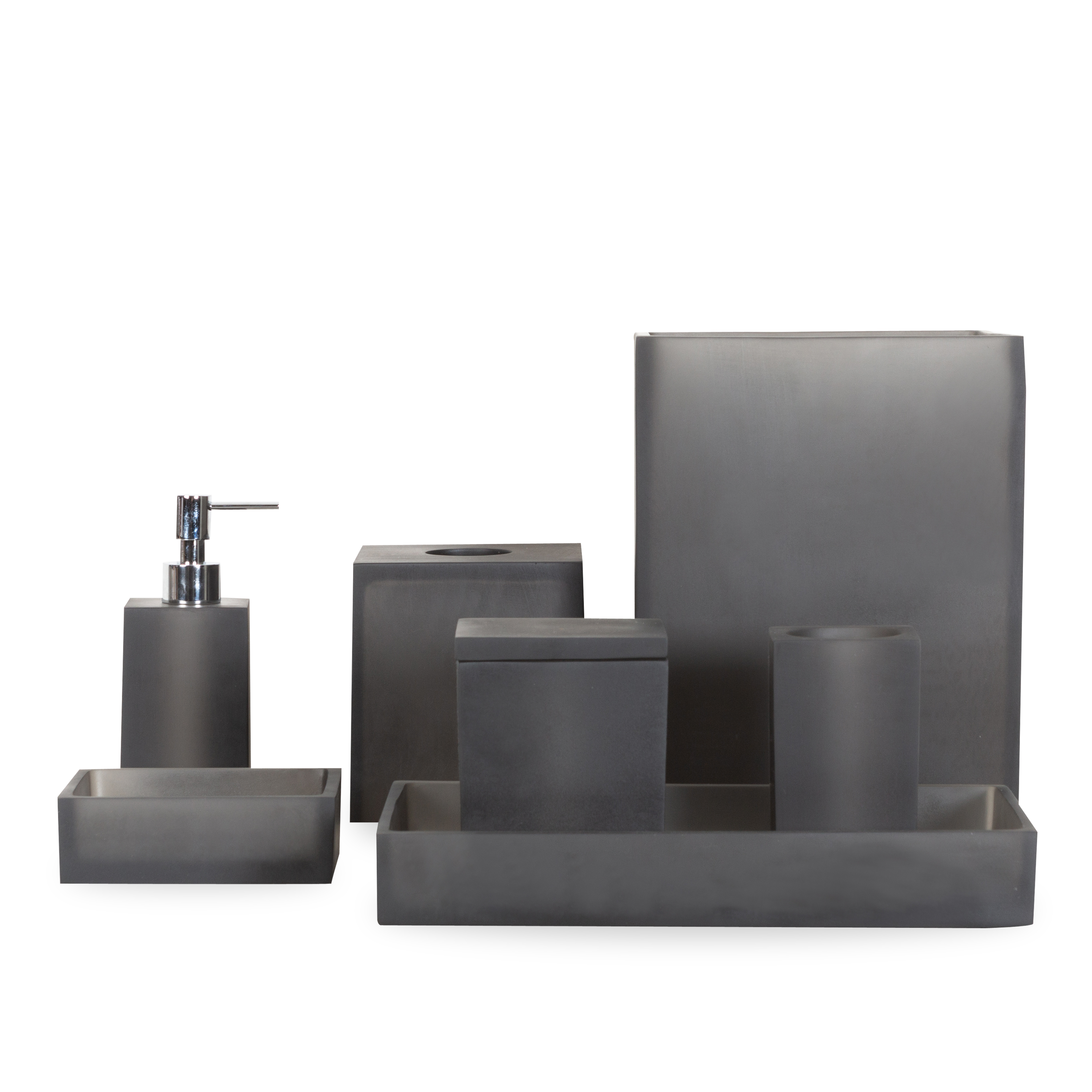 Clean lines and a minimal aesthetic define this bath collection.