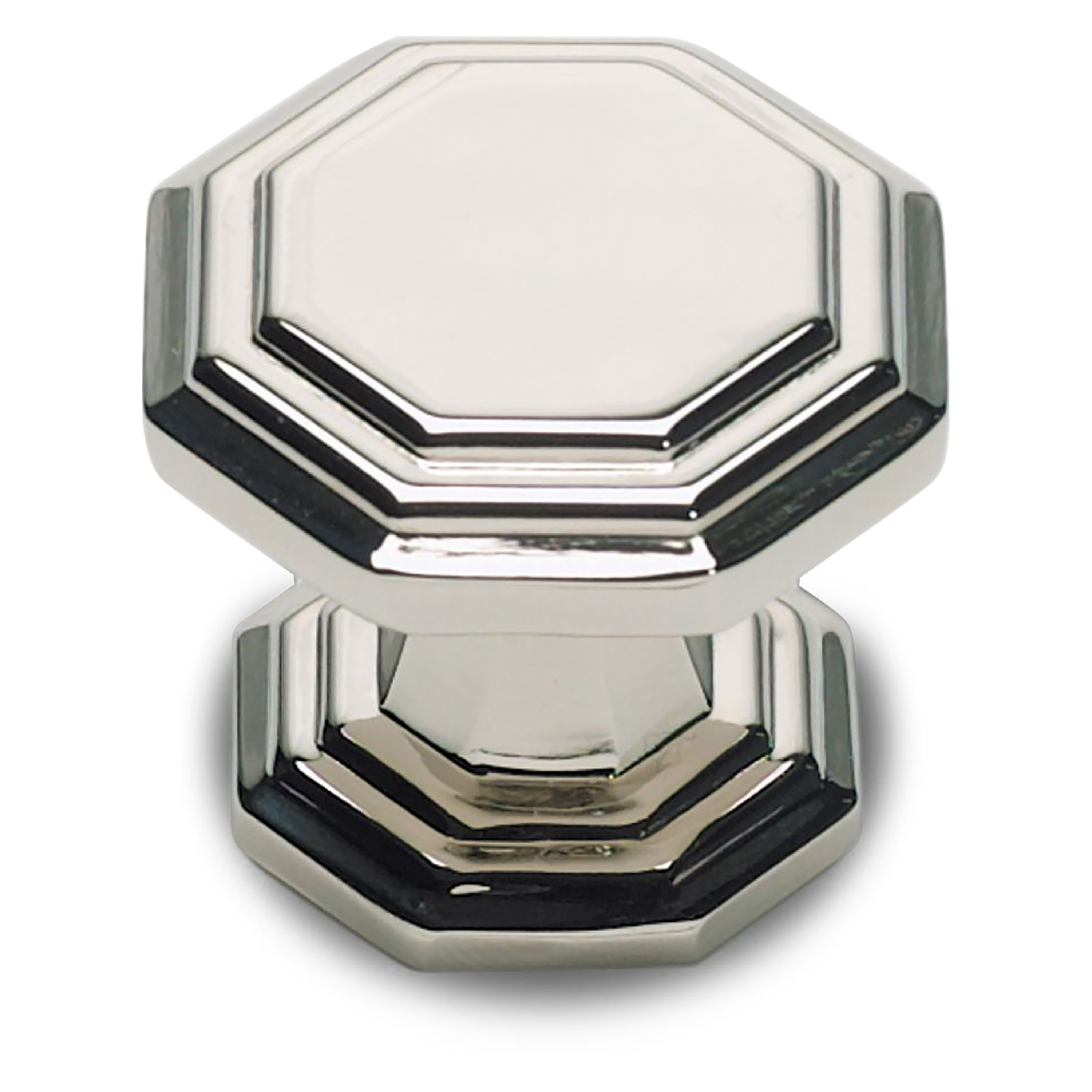 A sophisticated contemporary knob with ridged edges.