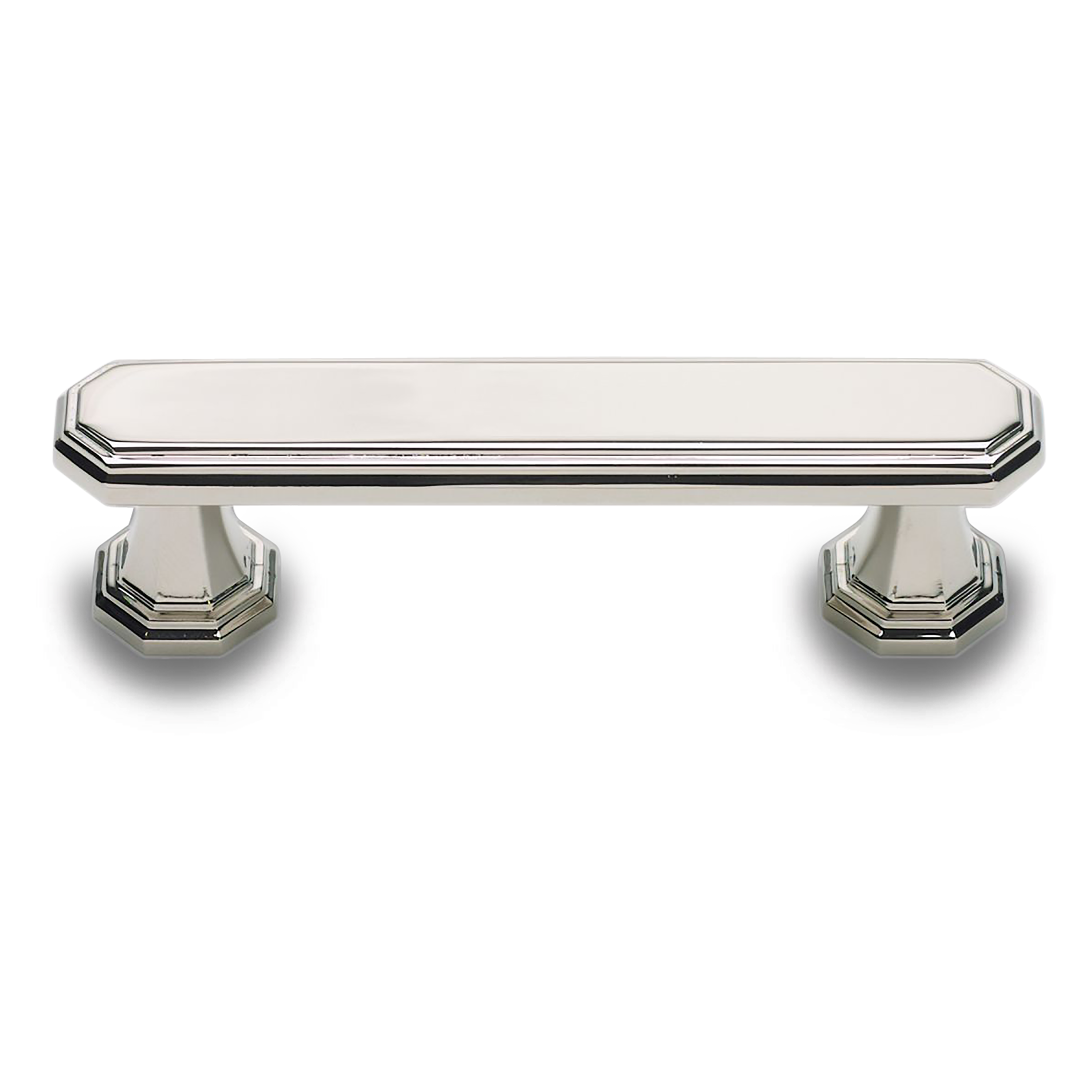 A sophisticated contemporary pull with ridged edges.