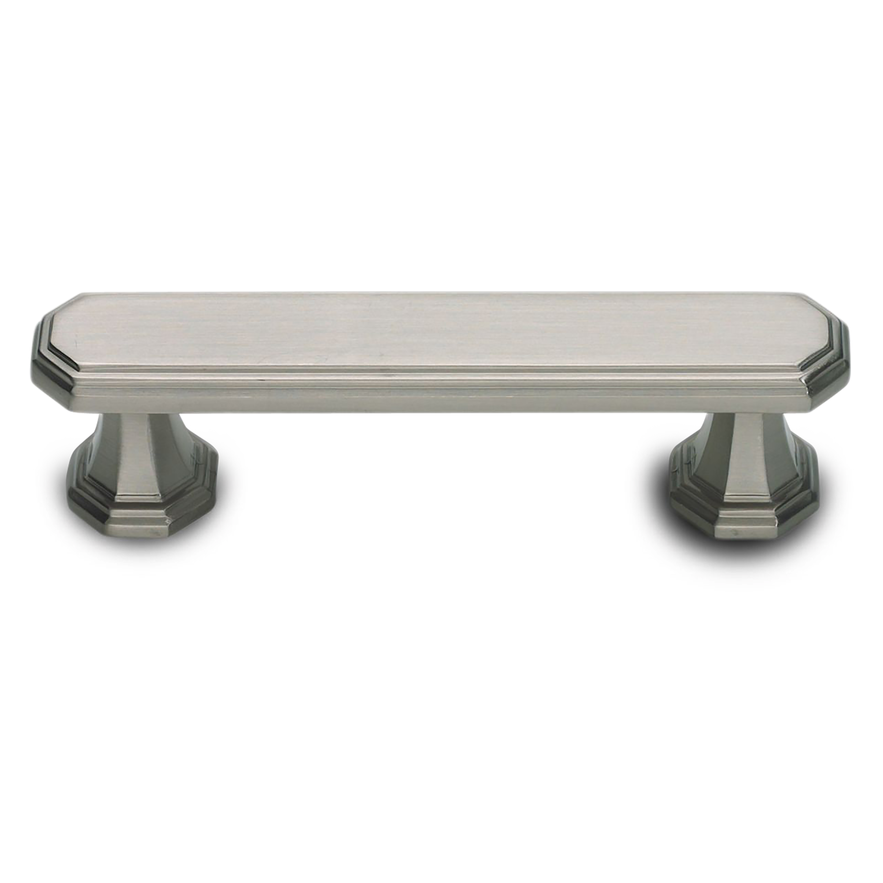 A sophisticated contemporary pull with ridged edges.